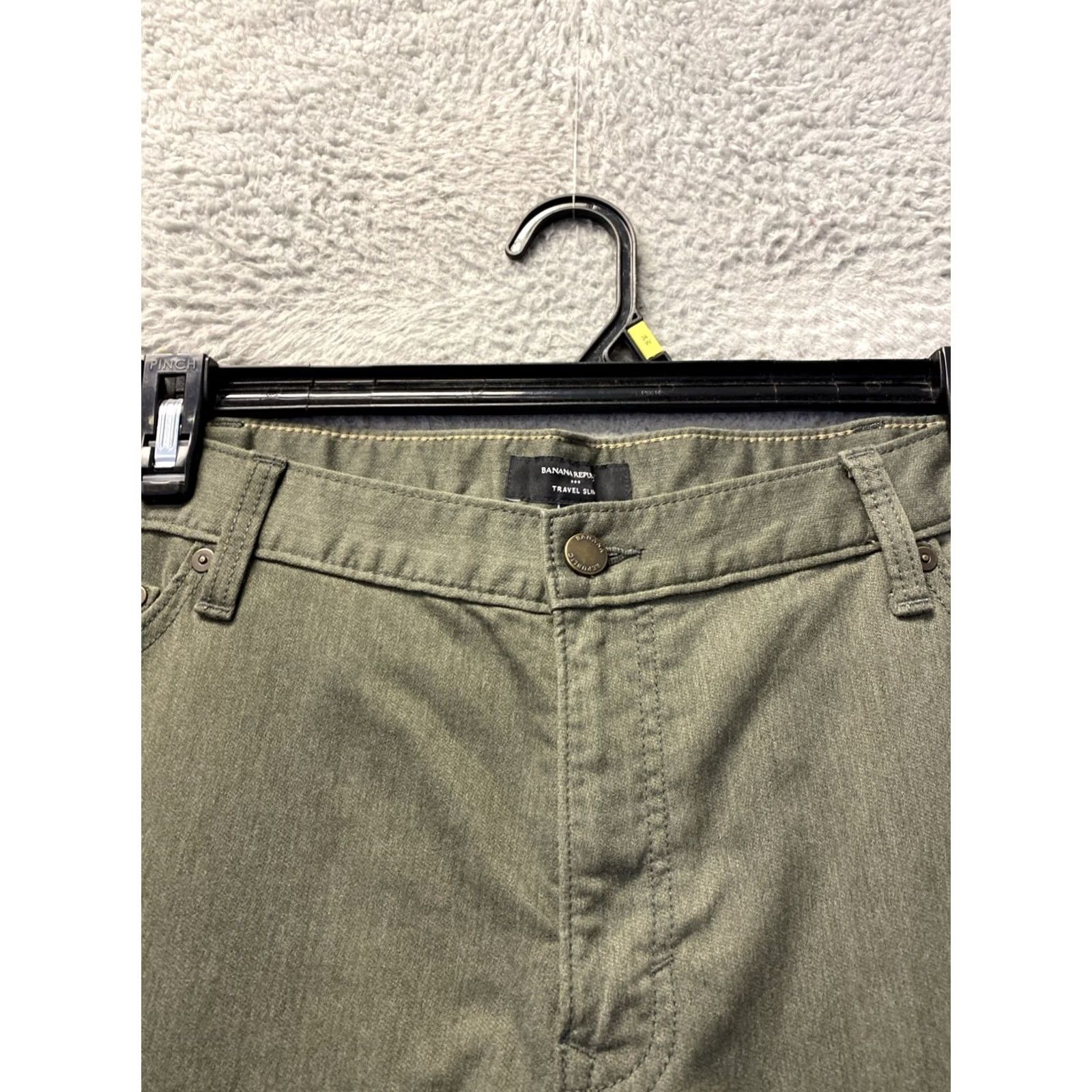 Banana Republic Banana Republic Traveler Pants Mens 40x32 Green Slim Straight 5-Pocket Casual Pants Size US 40 / EU 56 - 2 Thumbnail