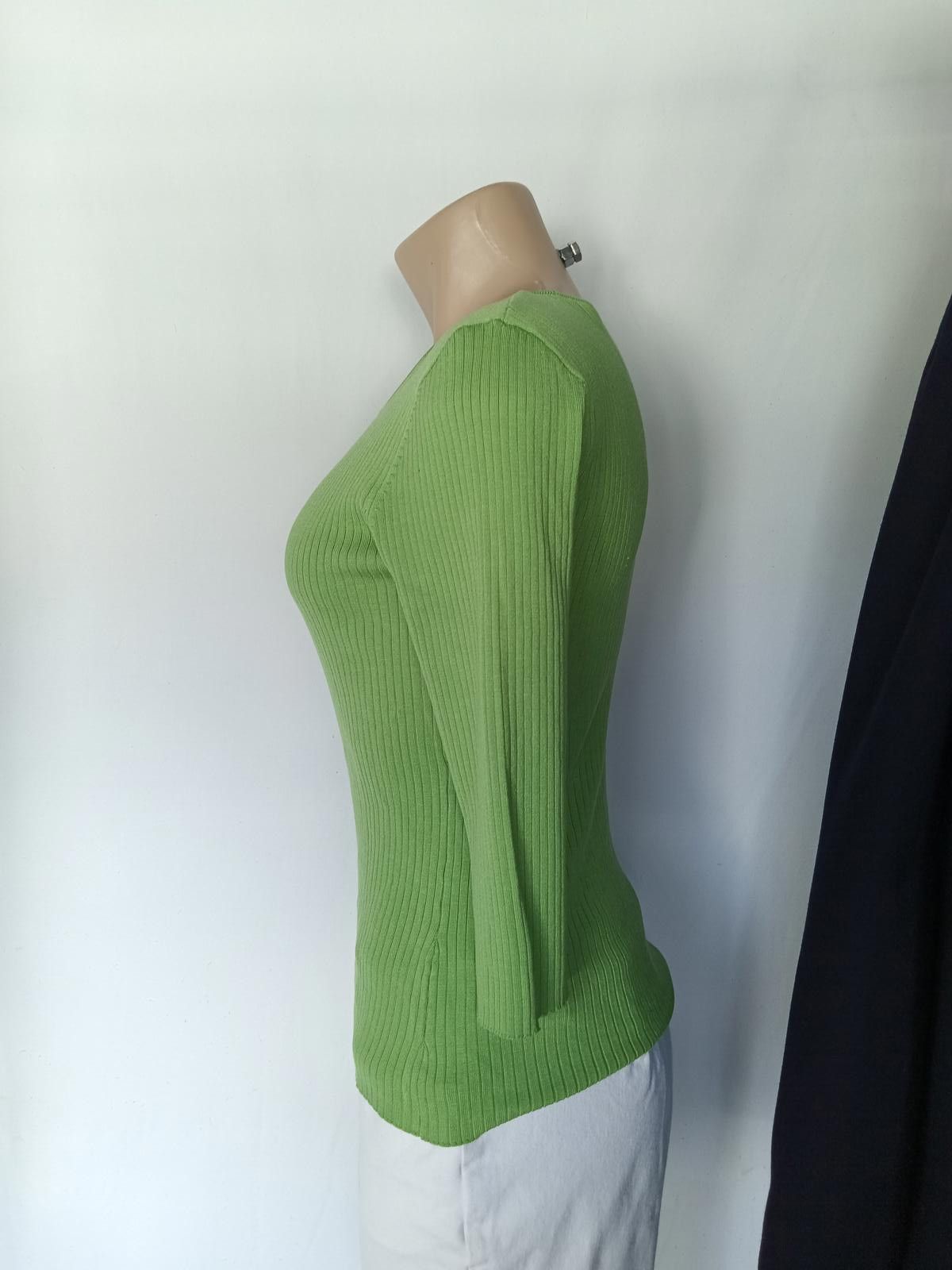 Designer August Silk Ribbed Knit Top - Green Size S / US 4 / IT 40 - 2 Thumbnail