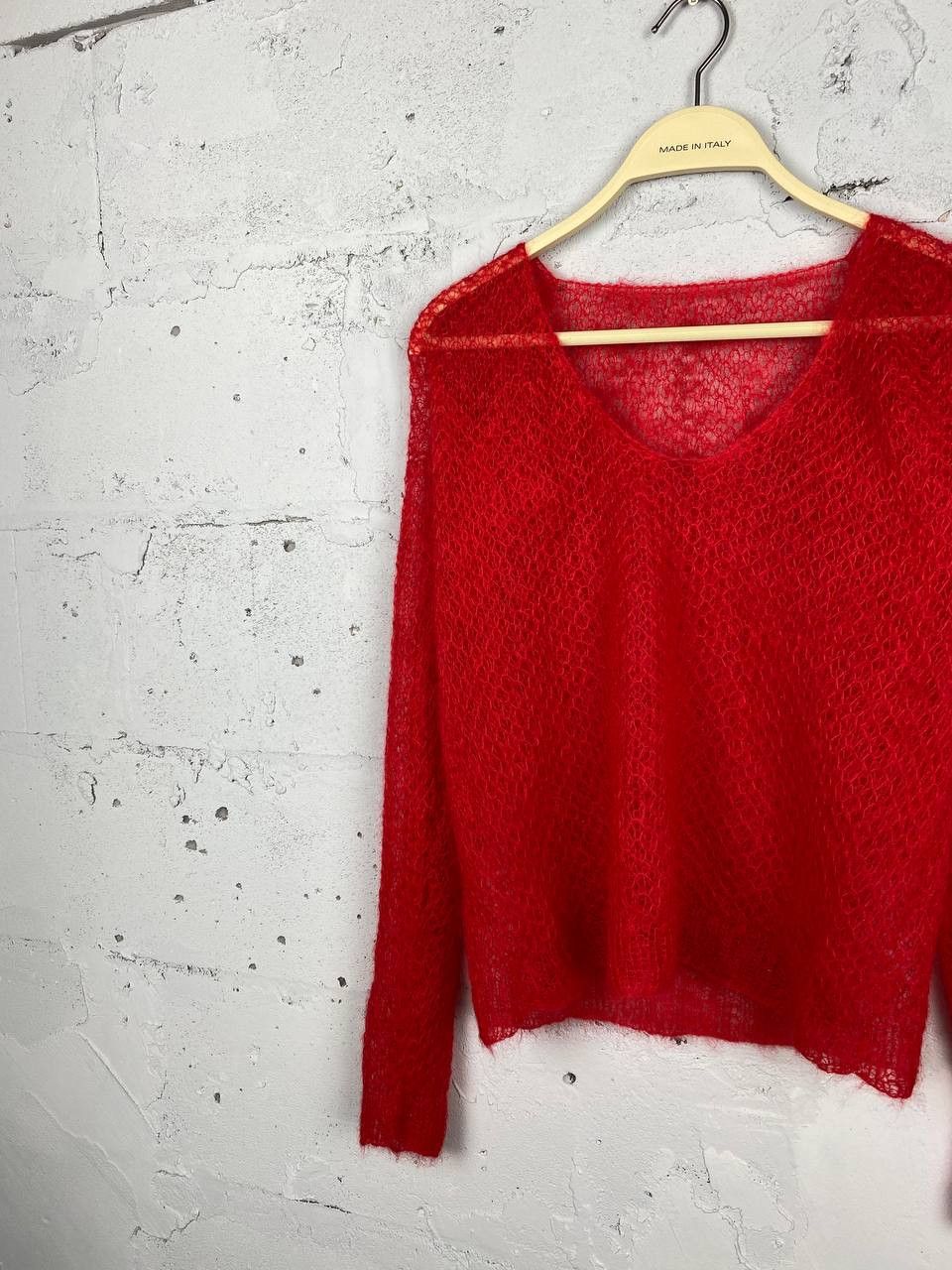 Seditionaries MARNI Style Mixed Mohair Open Knit Sweater red Size S / US 4 / IT 40 - 2 Thumbnail