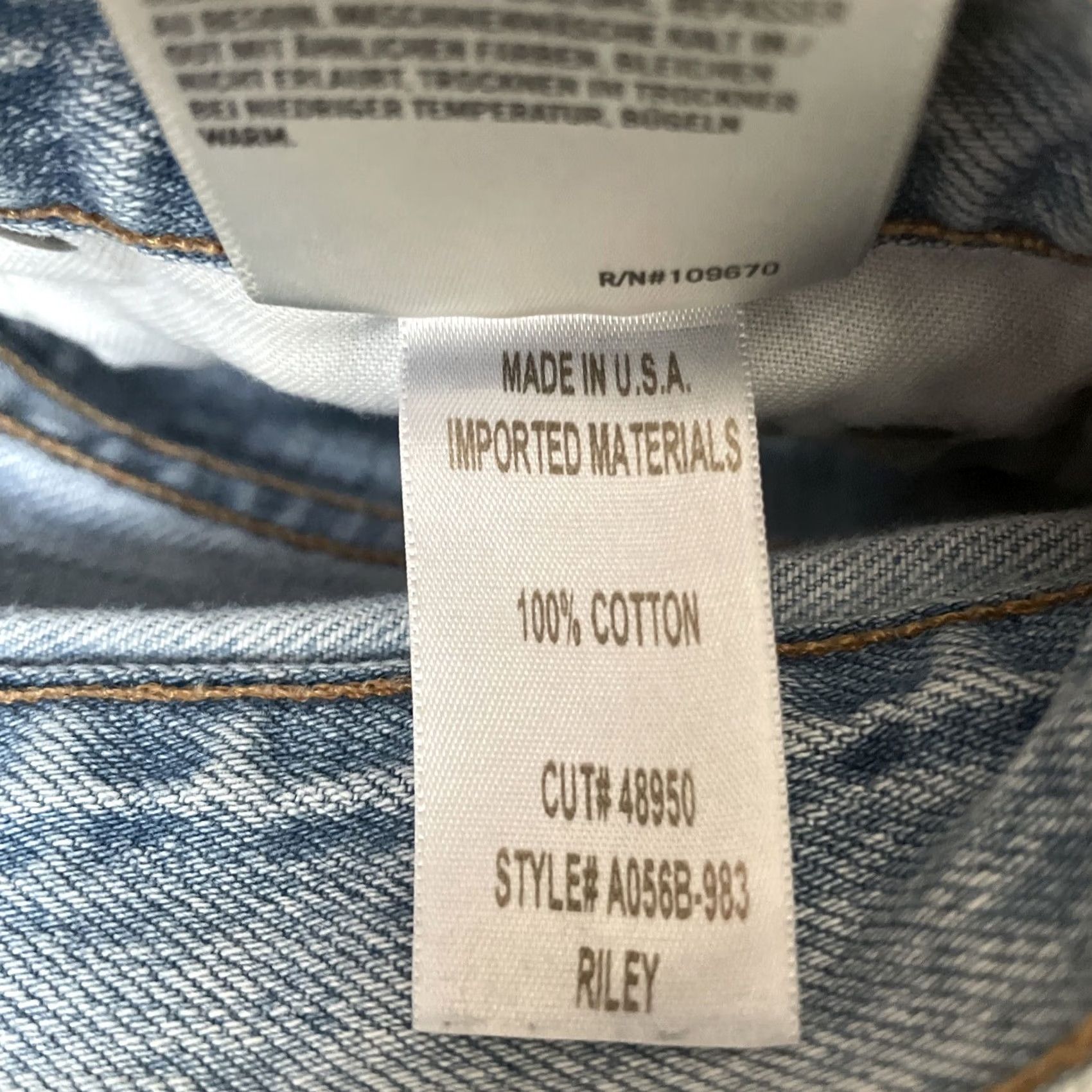 Agolde AGOLDE Riley Straight Jeans Womens 24 26x26 Button Fly Light Wash Denim Blue 90s Bohemian City Grunge Hip Hop Punk Retro 5-Pocket Size 42" / US 20 - 4 Thumbnail