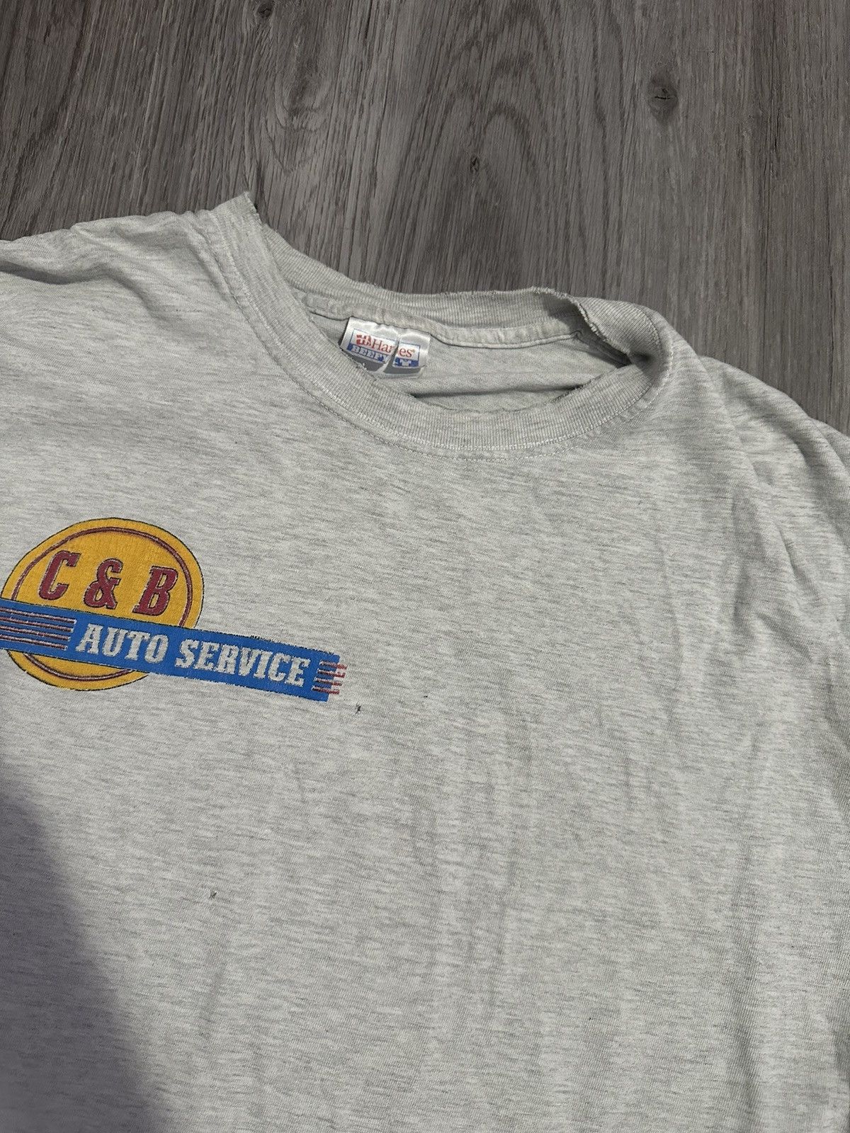 Hanes × Vintage vintage cropped auto service shirt Size US L / EU 52-54 / 3 - 5 Thumbnail