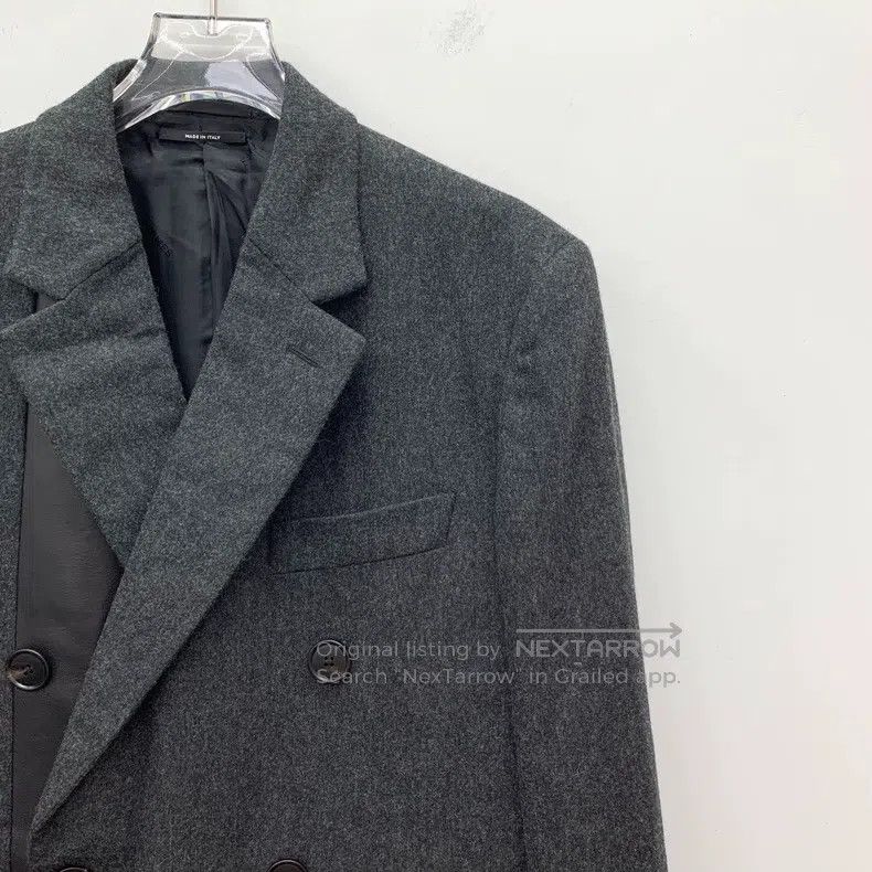 Hermes Hermes Dark Gray Merino Wool Lapel Double Breasted Long Sl Size 46R - 3 Thumbnail