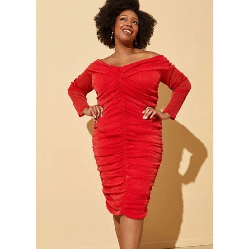 Other Plus Size 26/28 4X / Off The Shoulder Bodycon Knit Dress Size 4XL / US 24-26 - 1 Thumbnail