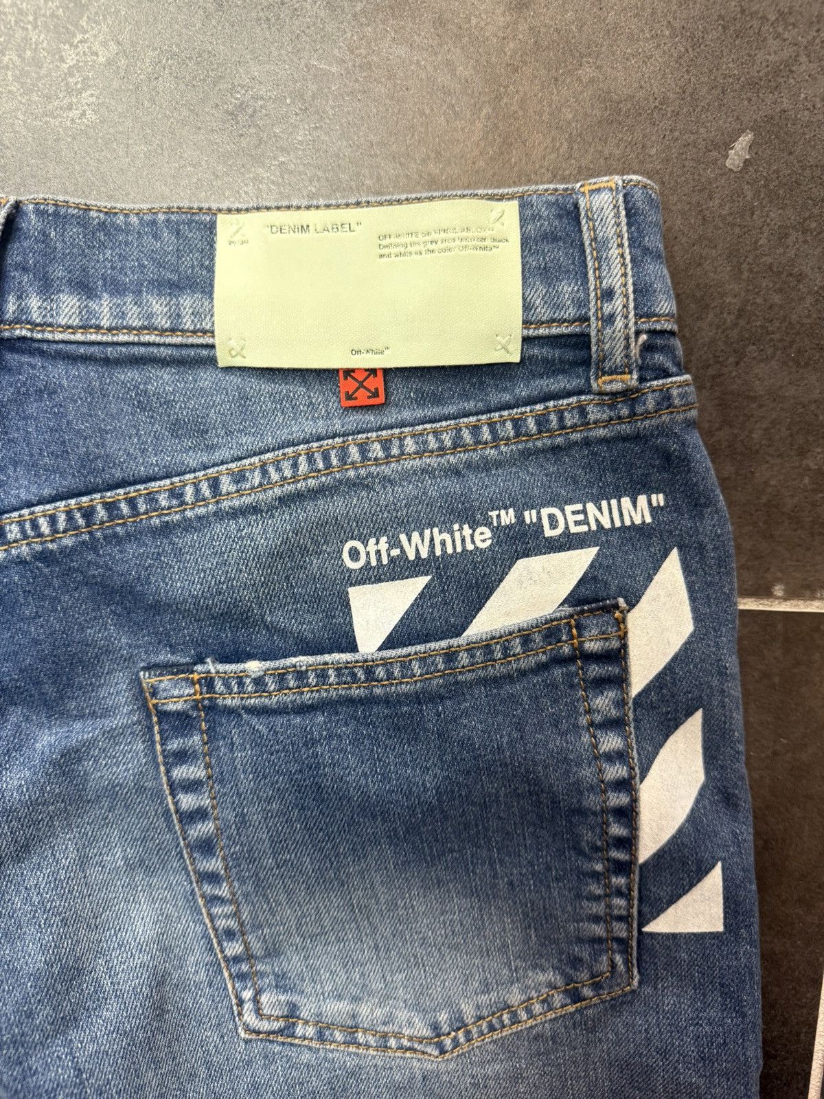 Off-White Off-White c/o Virgil Abloh "Denim" Stripe Slim Fit Jeans Size US 30 / EU 46 - 3 Thumbnail
