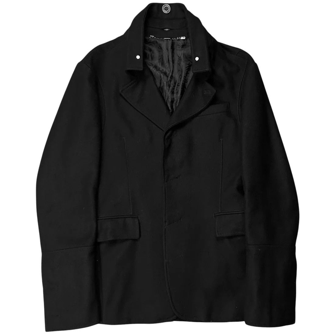 Dirk Bikkembergs Dirk Bikkembergs Twisted Stud Collar Wool Jacket - AW09 Size US M / EU 48-50 / 2 - 1 Thumbnail