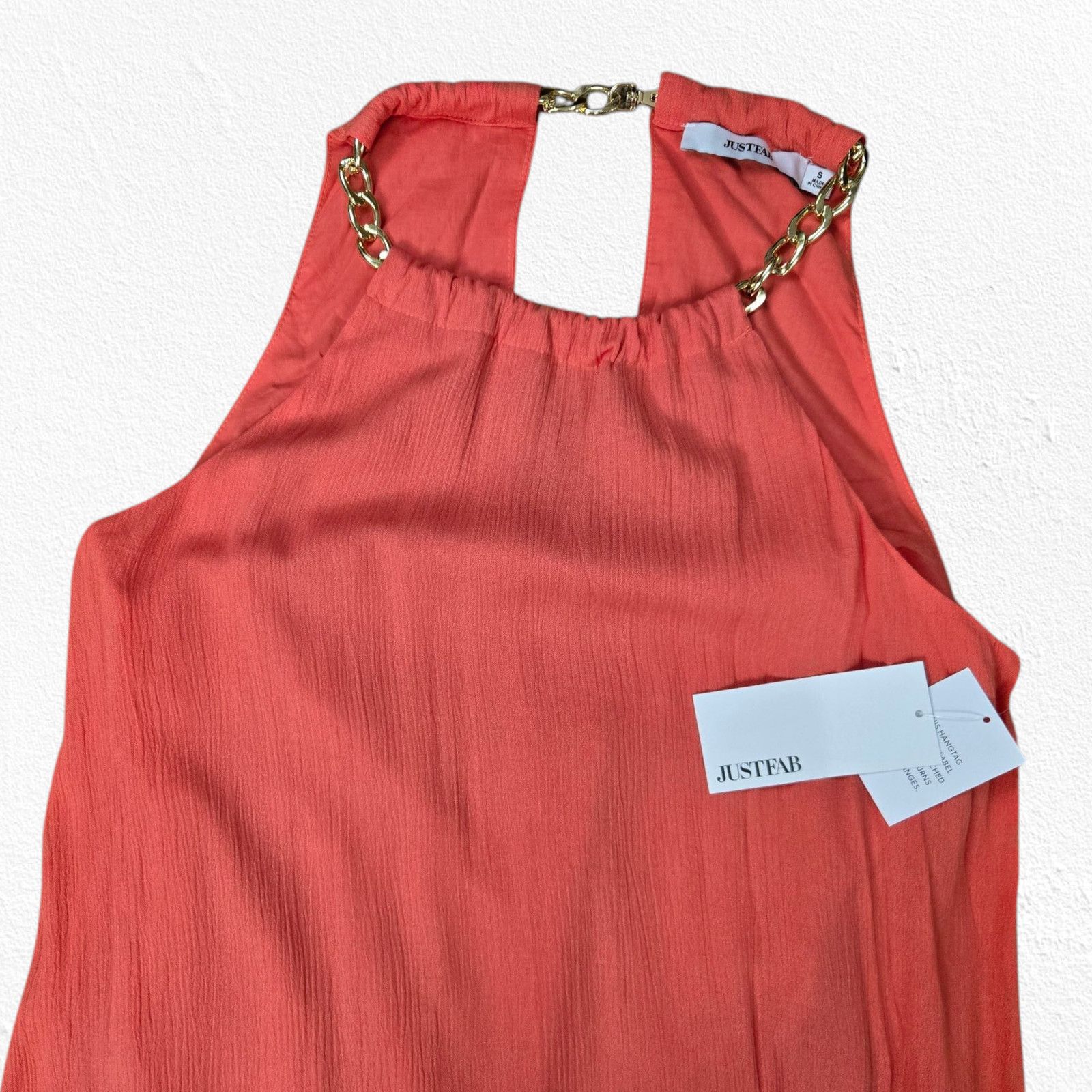 Other Coral Pink Boho Chain Halter Chiffon Maxi Dress Size Small Size S / US 4 / IT 40 - 4 Thumbnail