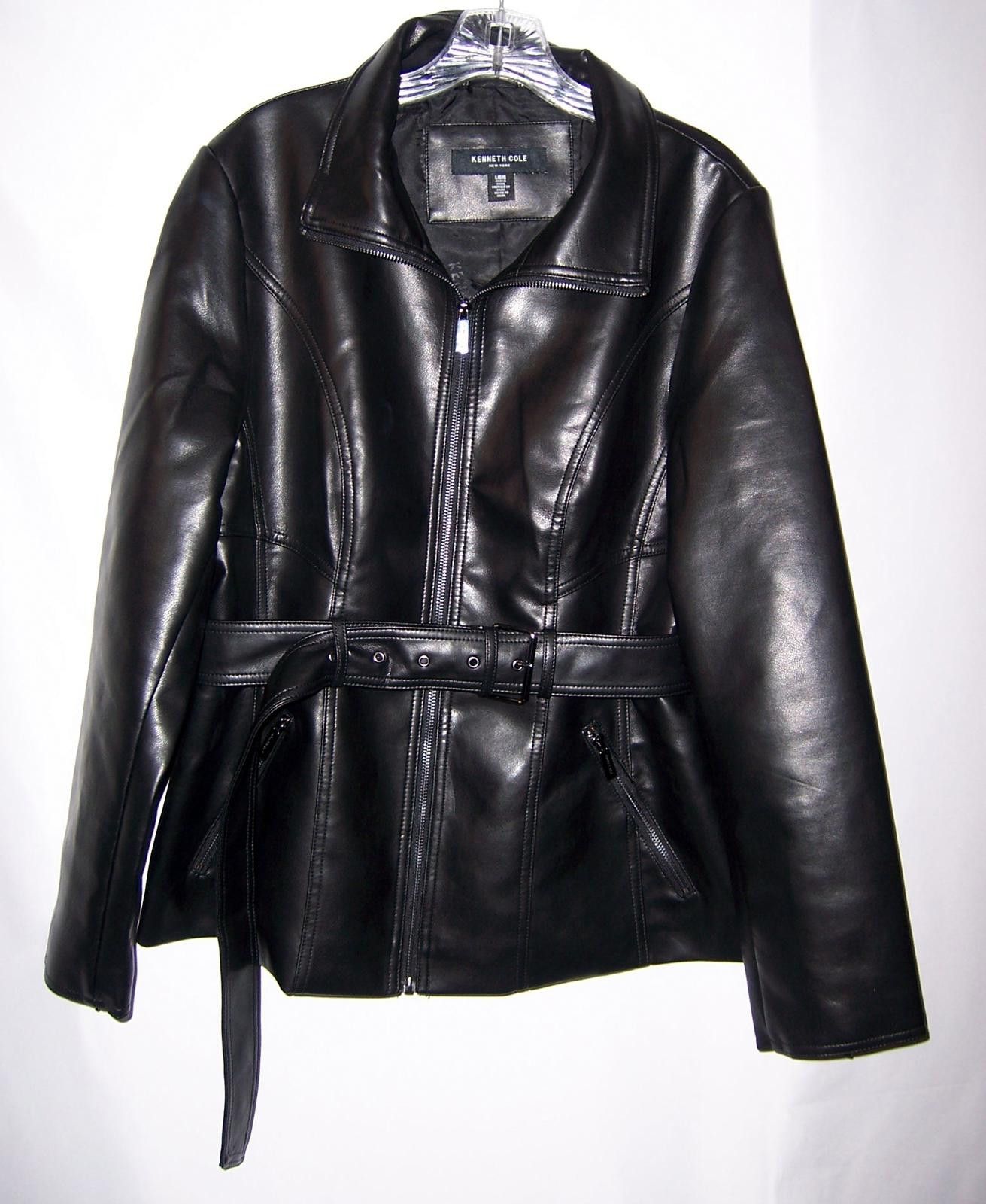 Kenneth Cole Kenneth Cole NY Faux Leather Belted Jacket - Women's L Size L / US 10 / IT 46 - 2 Thumbnail