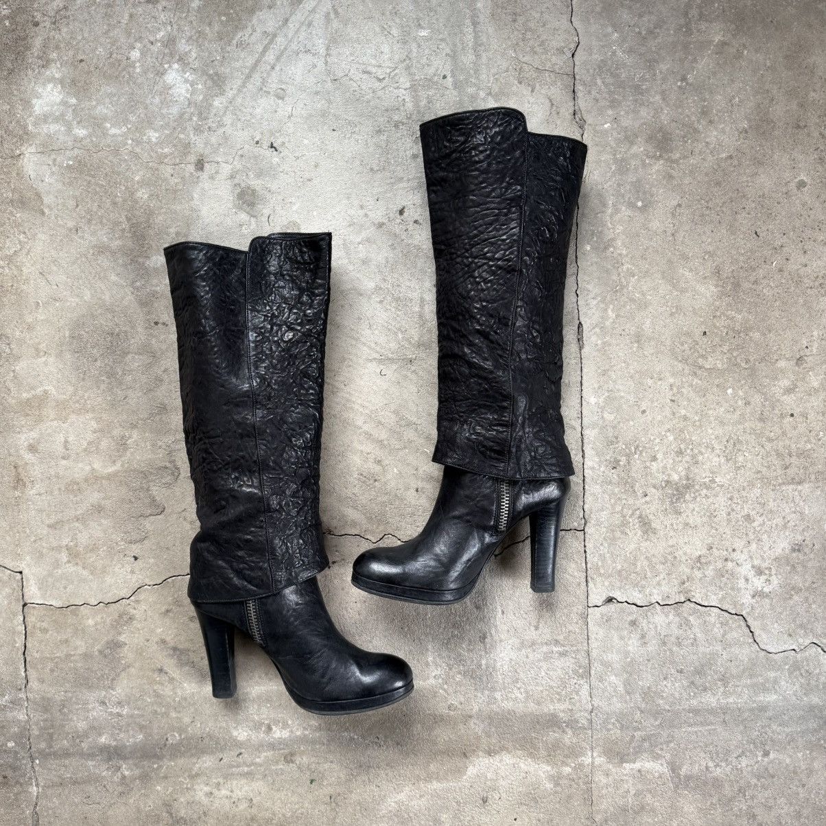 Thomas Wylde Thomas Whylde Black Leather Knee High Ankle Boots Size US 9 / IT 39 - 10 Thumbnail