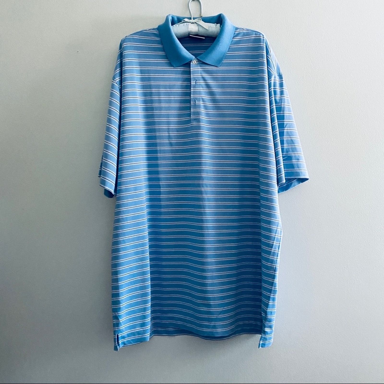 Nike Nike light blue striped short sleeve polo Size US XL / EU 56 / 4 - 2 Thumbnail