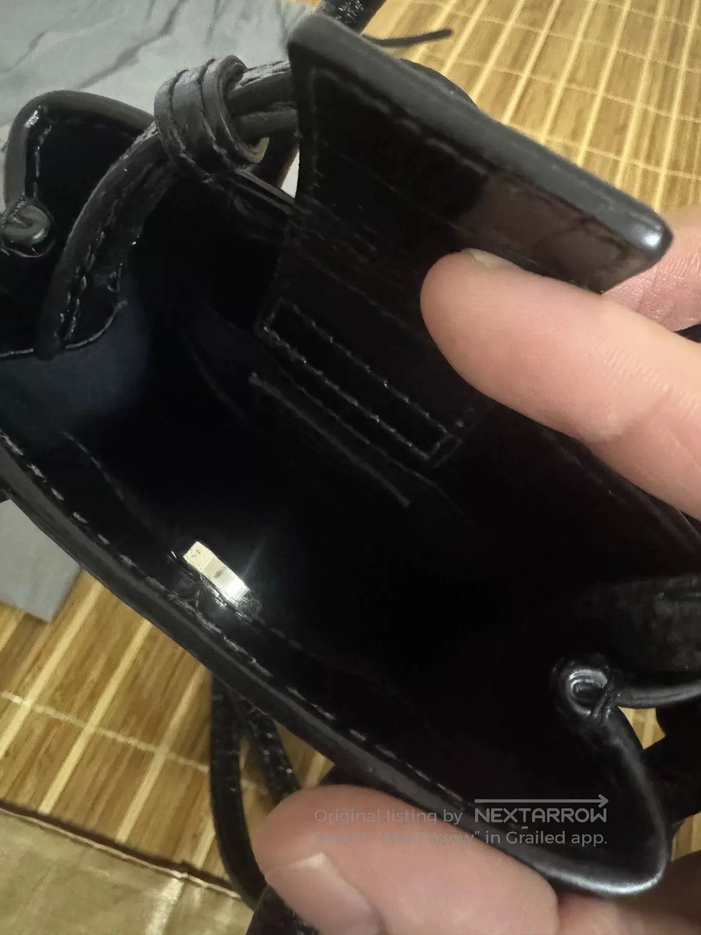 Balenciaga black crocodile leather phone bag. Size ONE SIZE - 6 Thumbnail