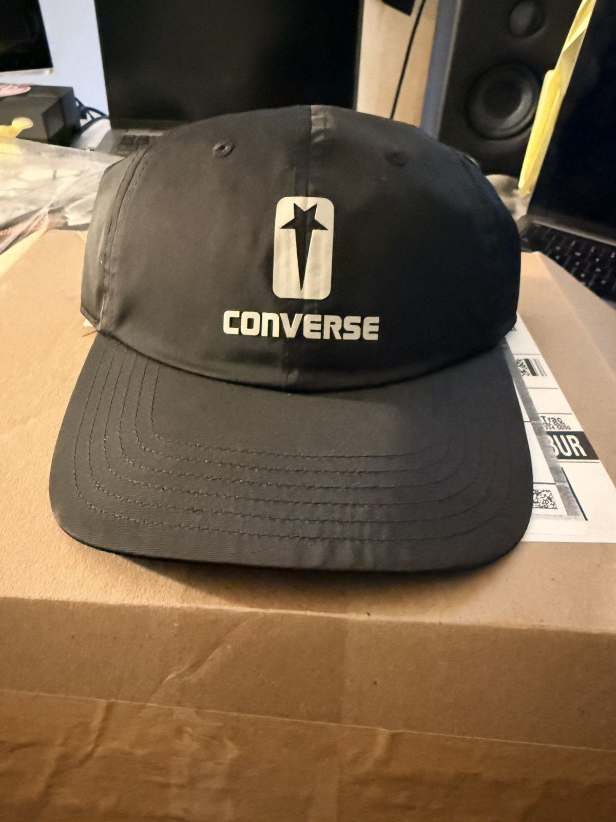 Rick Owens Rick Owens x Converse Black Hat with White Logo Size ONE SIZE - 2 Thumbnail