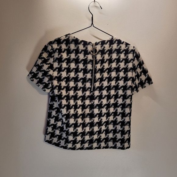 Hugo Boss Hugo boss Clady houndstooth top black and white size 4 Size S / US 4 / IT 40 - 3 Thumbnail