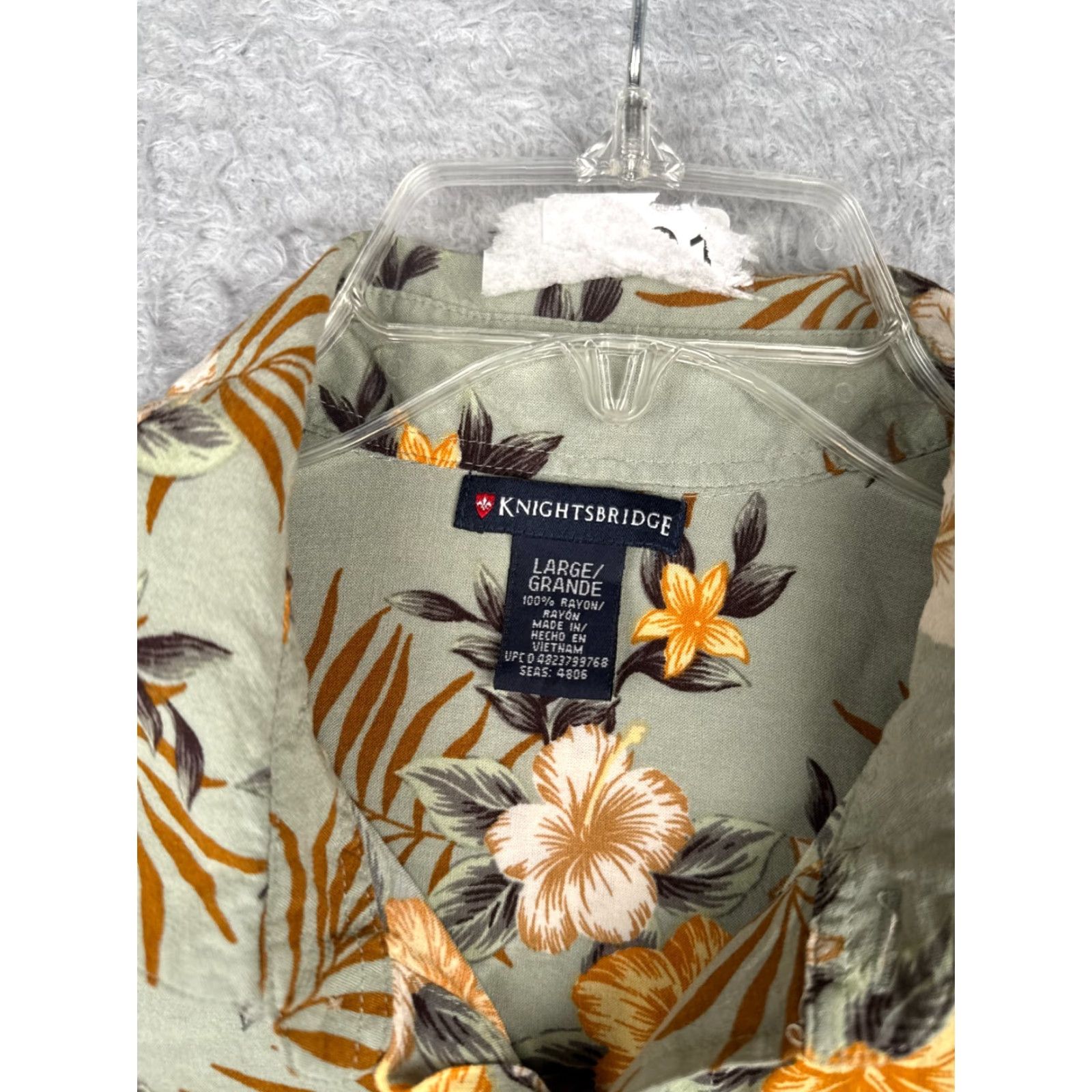 Vintage VINTAGE Knightsbridge Shirt Adult Large Gray Yellow Floral 100% Rayon Hawaiian Size US L / EU 52-54 / 3 - 7 Thumbnail
