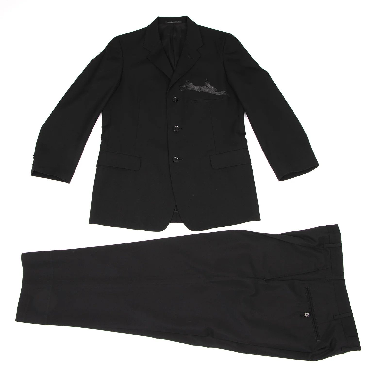 Yohji Yamamoto Yohji Yamamoto Wool Gabardine Embroidered Jacket Size US M / EU 48-50 / 2 - 14 Thumbnail