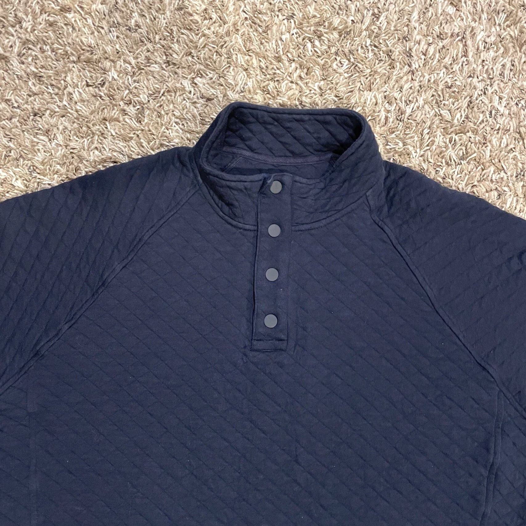 Eddie Bauer Eddie Bauer Quilted Henley Snap Button Pullover Sweater Blue XL Mens Size US XL / EU 56 / 4 - 4 Thumbnail