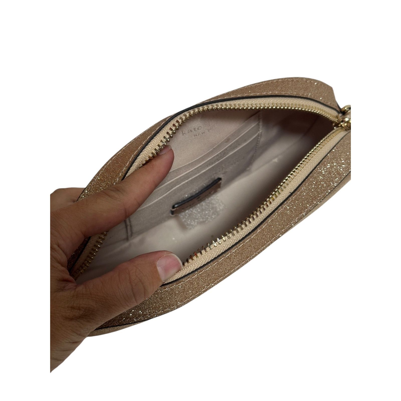 Kate Spade Kate Spade Glimmer Oval Small Camera Bag Gold Glitter Size ONE SIZE - 6 Thumbnail