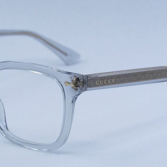 Gucci Gucci GG0184O 005 Eyeglasses Transparent Grey 50mm Square Size ONE SIZE - 2 Thumbnail