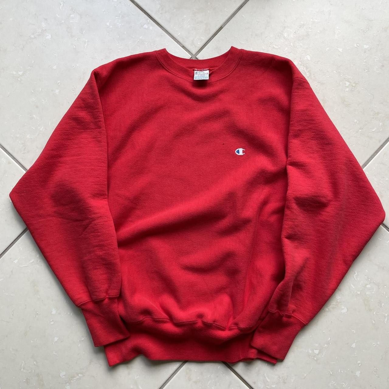 Champion × Vintage Vintage 90's Red Champion Reverse Weave Sweatshirt Size US XL / EU 56 / 4 - 1 Thumbnail