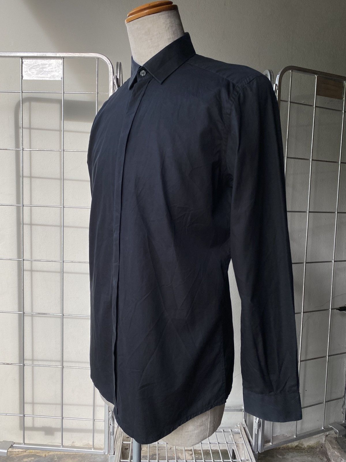 Dolce & Gabbana DOLCE & GABBANA Men black long-sleeved shirt, formal style Size US XXS / EU 40 - 10 Thumbnail