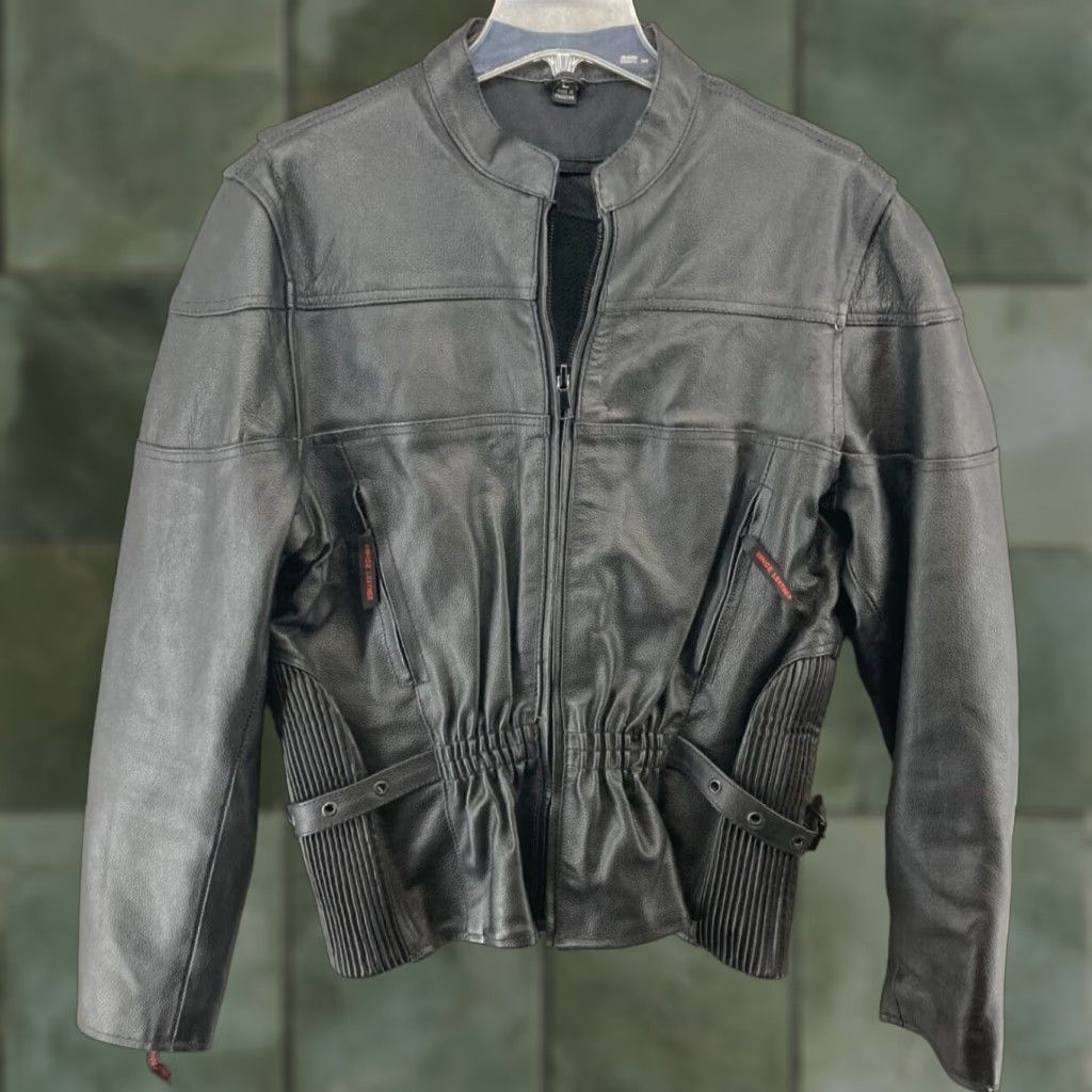 Vintage Vance Leather Jacket Womens Small Black Motorcycle Jacket Size S / US 4 / IT 40 - 1 Thumbnail