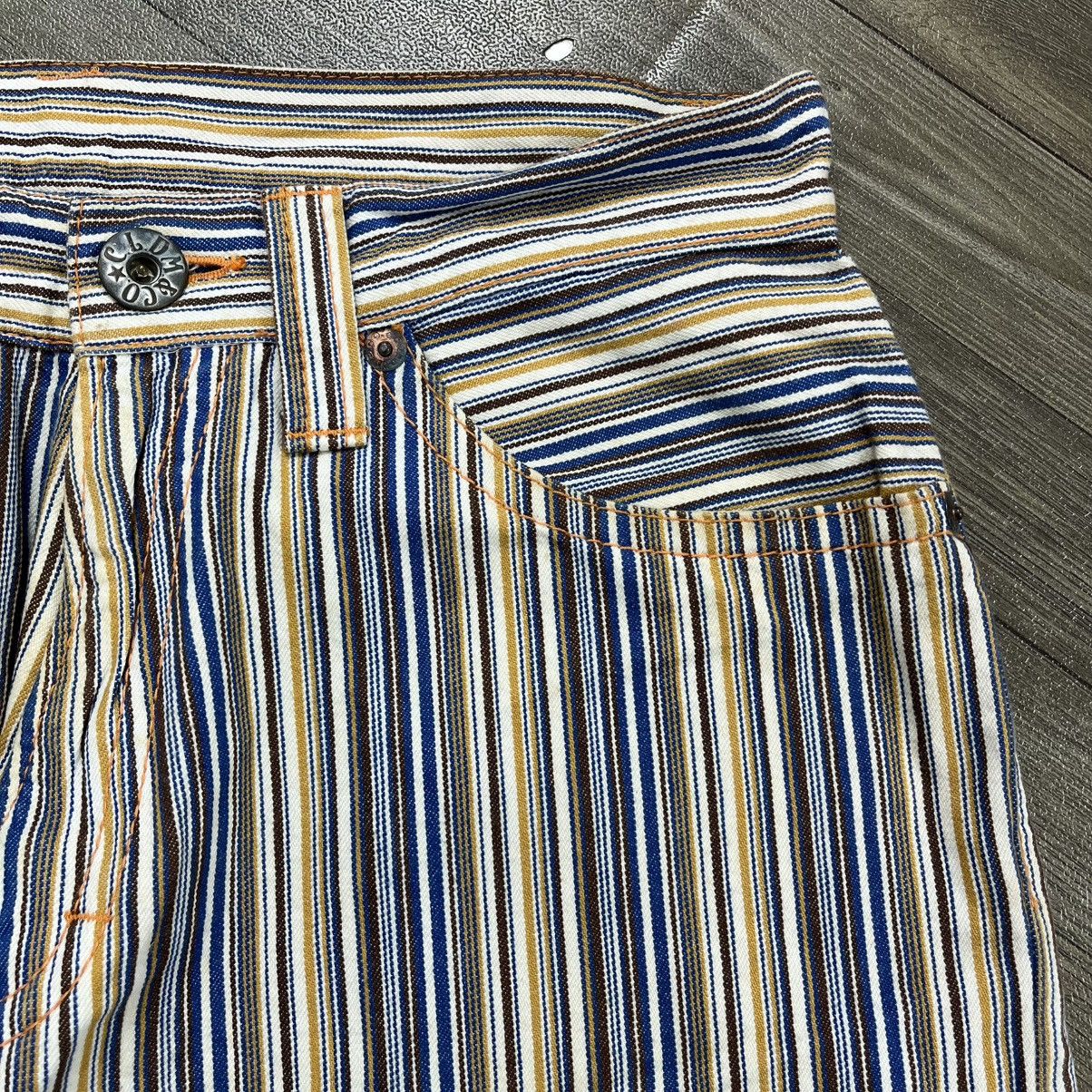 Japanese Brand 2000s Cocolulu Japan Printed Logo Gyaru Style Striped Jeans Size US 33 - 12 Thumbnail
