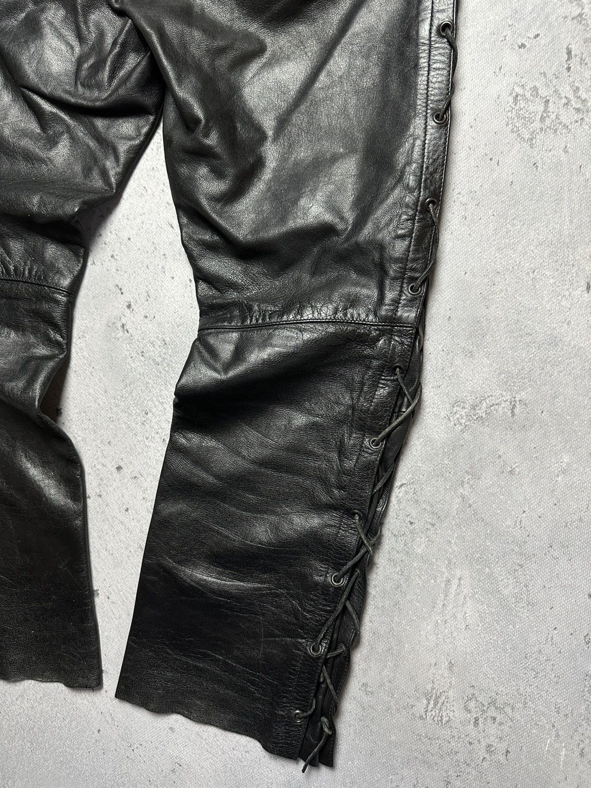 Genuine Leather Genuine Real Leather Highway 1 Pant Vintage Rock Punk Racing Size US 33 - 9 Thumbnail