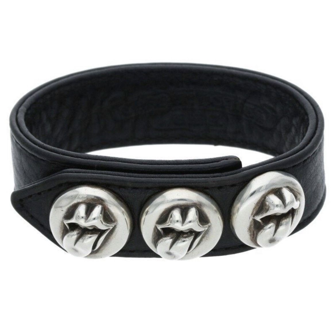 Chrome Hearts Rolling Stones lip tongue Leather Bracelet