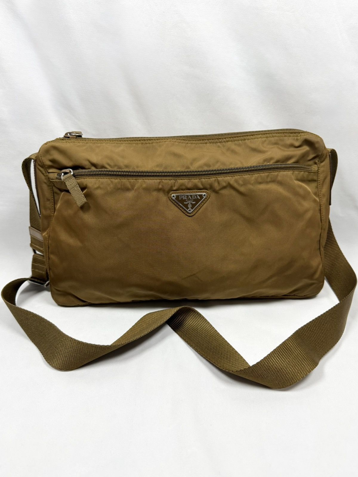 Prada Prada ‘Tobacco’ Vela Nylon Messenger Bag Size ONE SIZE - 1 Thumbnail