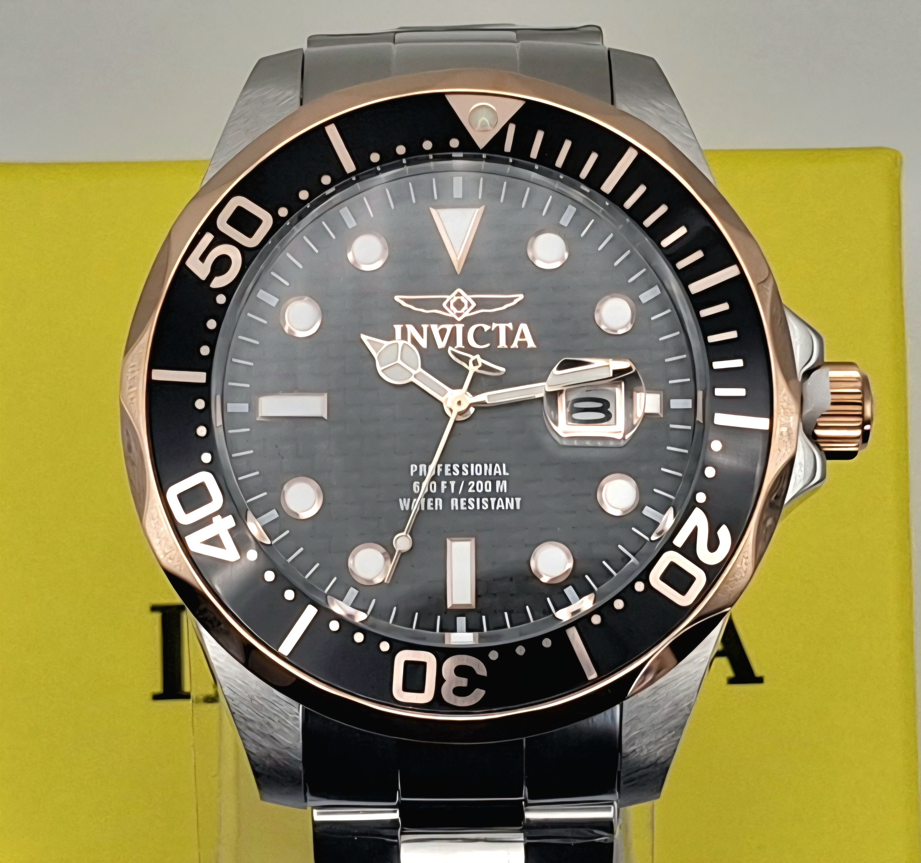 Invicta Invicta Grand Diver 12567 47mm Rose Gold Steel Watch NEW Size 46 - 1 Thumbnail