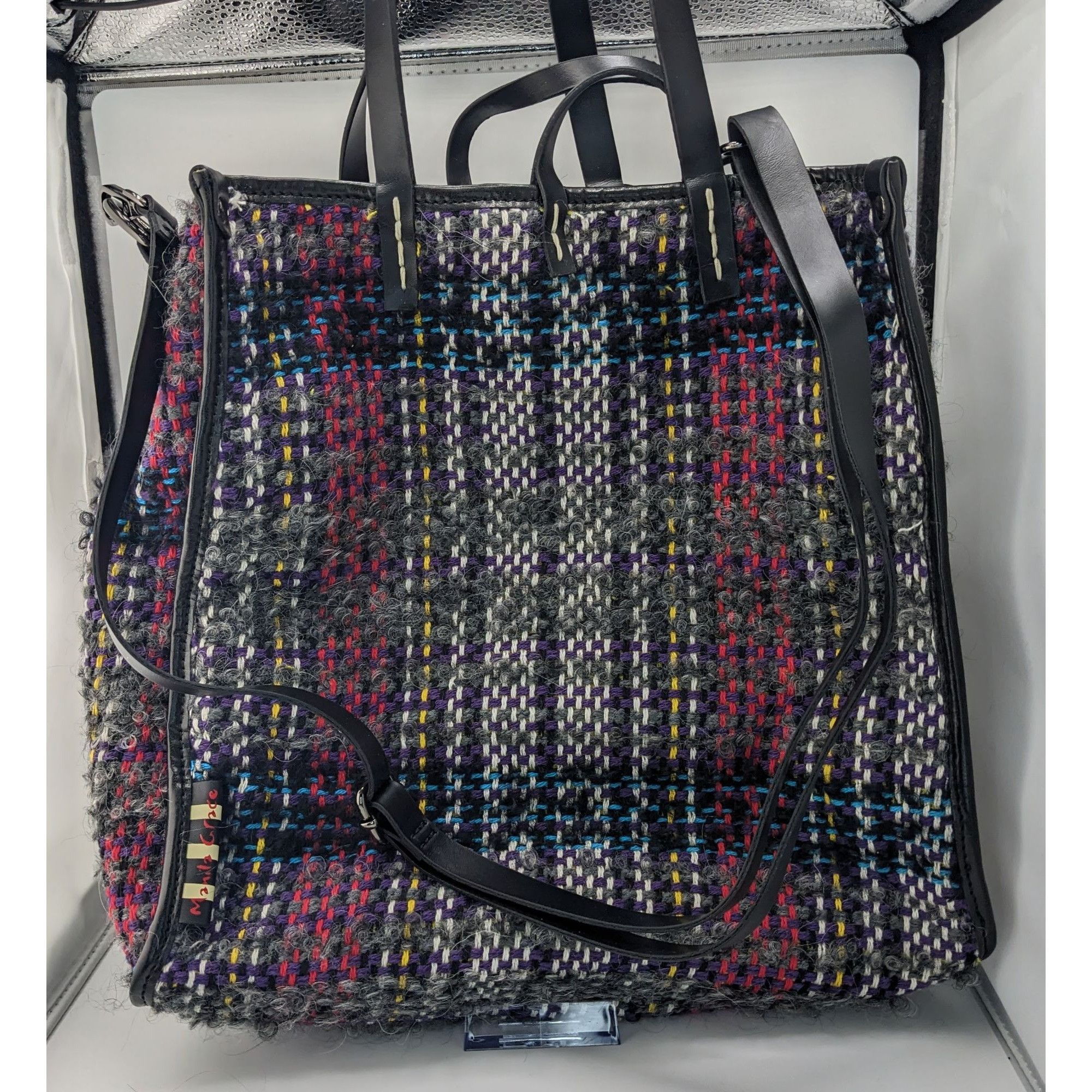 Other Manila Grace Multicolored Tweed Tote With Leather Straps & A Size ONE SIZE - 6 Thumbnail
