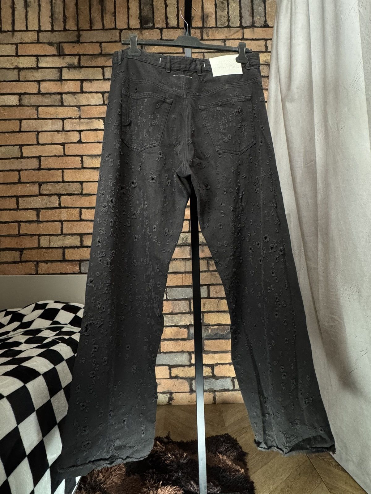 Maison Margiela MM6 MEN LASER DISTRESSED RAW HEM HOLES JEANS Size US 32 / EU 48 - 3 Thumbnail