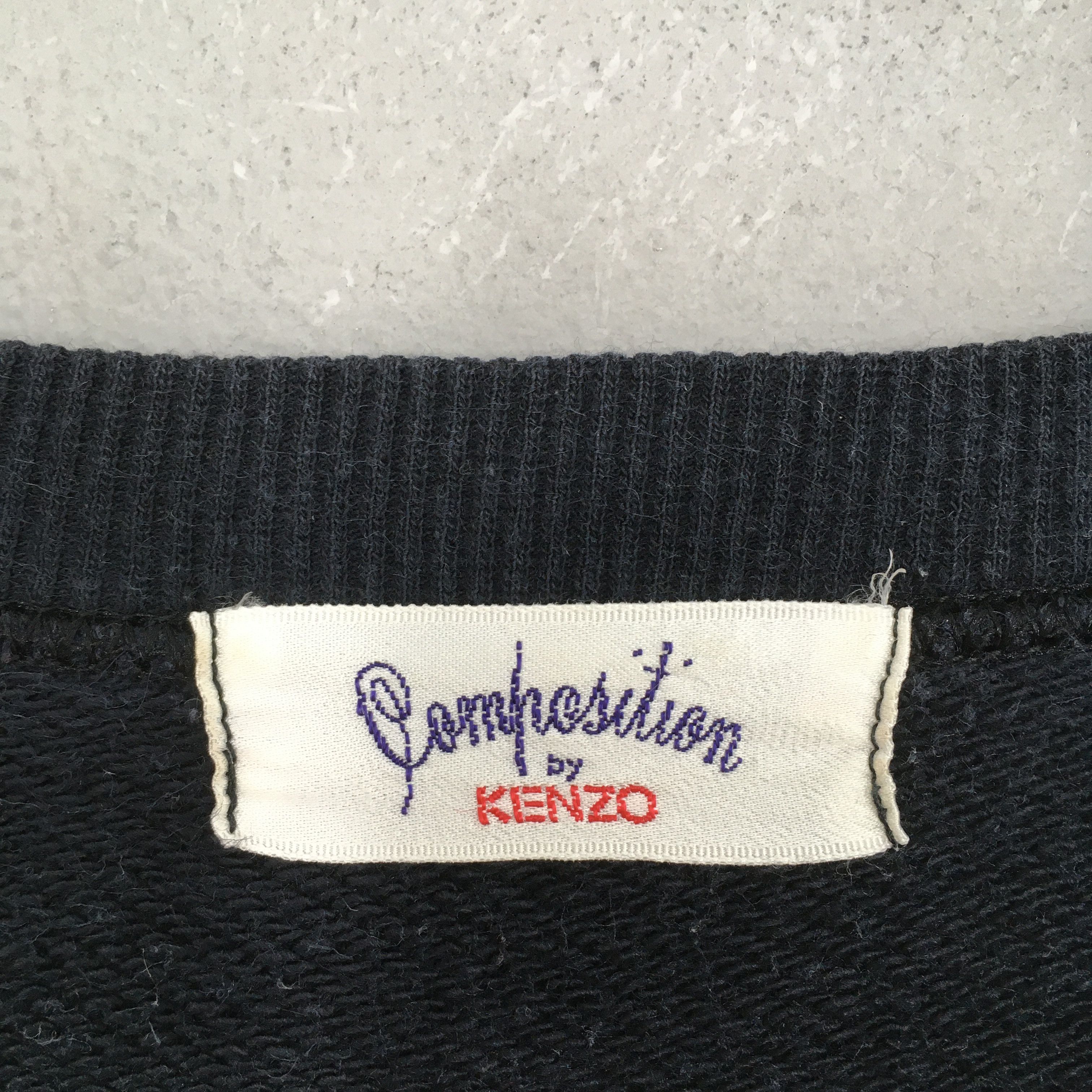 Kenzo × Vintage Vintage Composition By Kenzo Black Sweatshirt Medium Size US M / EU 48-50 / 2 - 4 Thumbnail