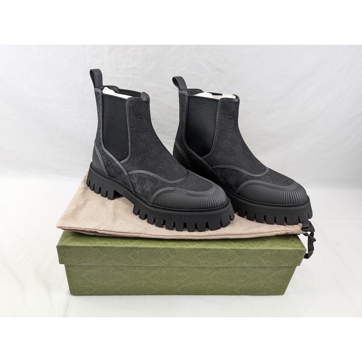 Gucci o1rshd1 New Canvas GG Boots in Black Size US 11.5 / EU 44-45 - 17 Thumbnail