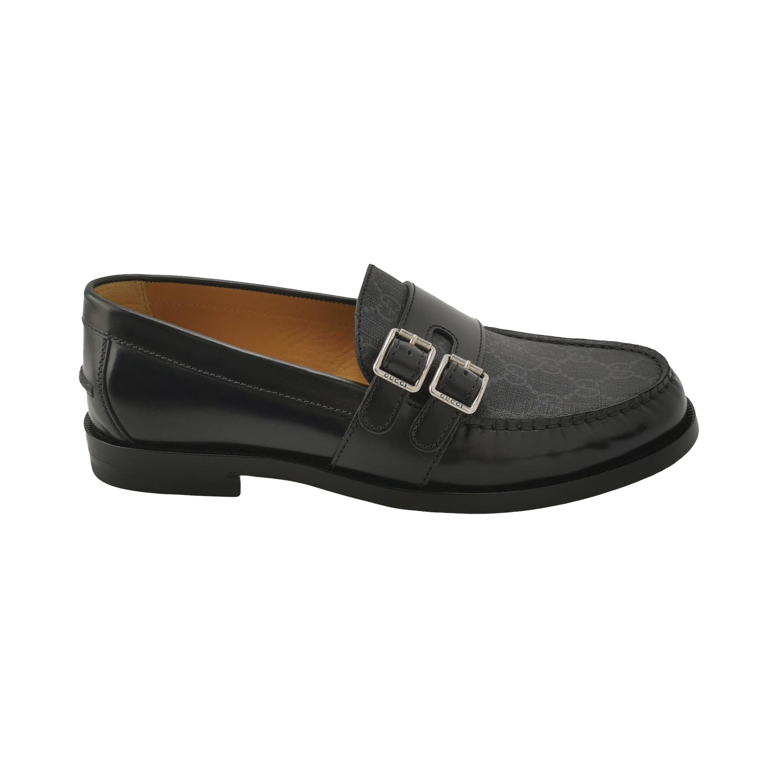 Gucci Gucci Monogram Double Buckle Loafers UK 7.5 Size US 8 / EU 41 - 1 Thumbnail