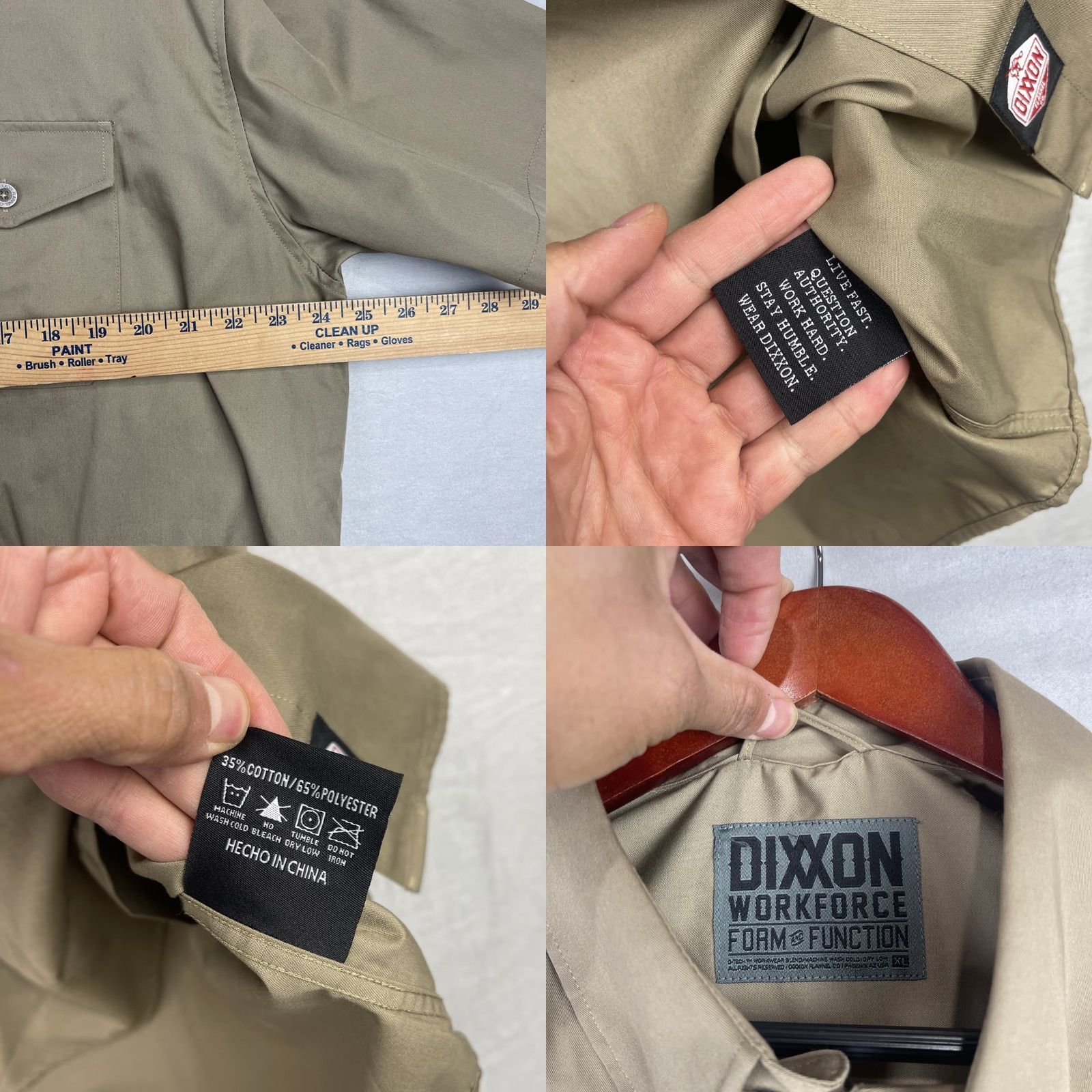 Vintage Dixxon Shirt XL Khaki Short Sleeve Button-Up D-Tech Workforce Form and Function Button-Up Shirt Mens Size US XL / EU 56 / 4 - 8 Thumbnail
