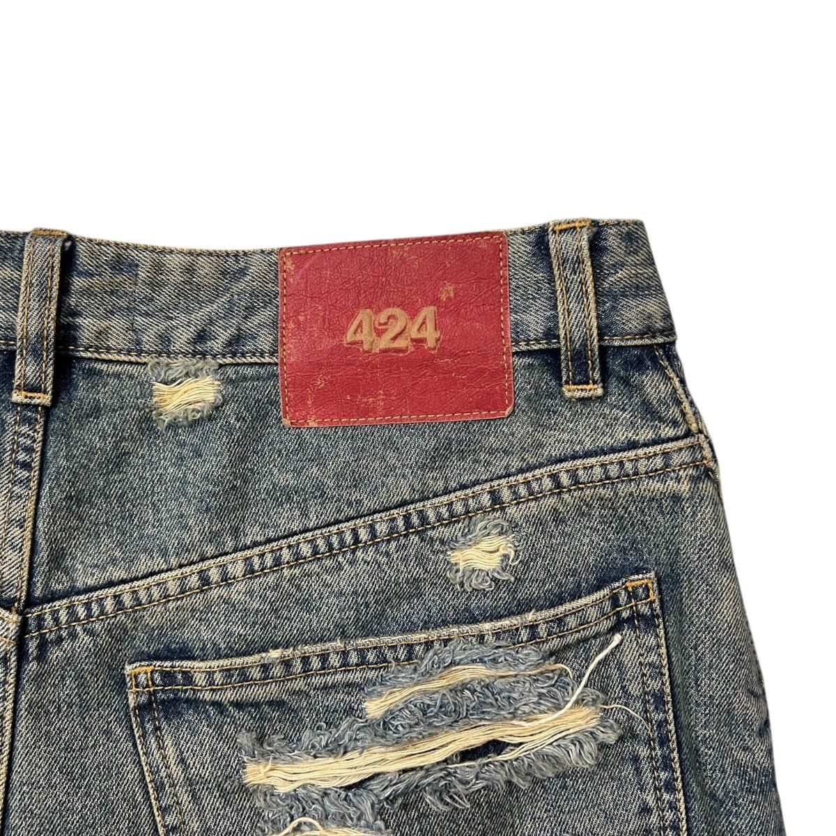 424 424 “Big Daddy” Destroyed Denim Shorts Size US 44 / EU 60 - 11 Thumbnail