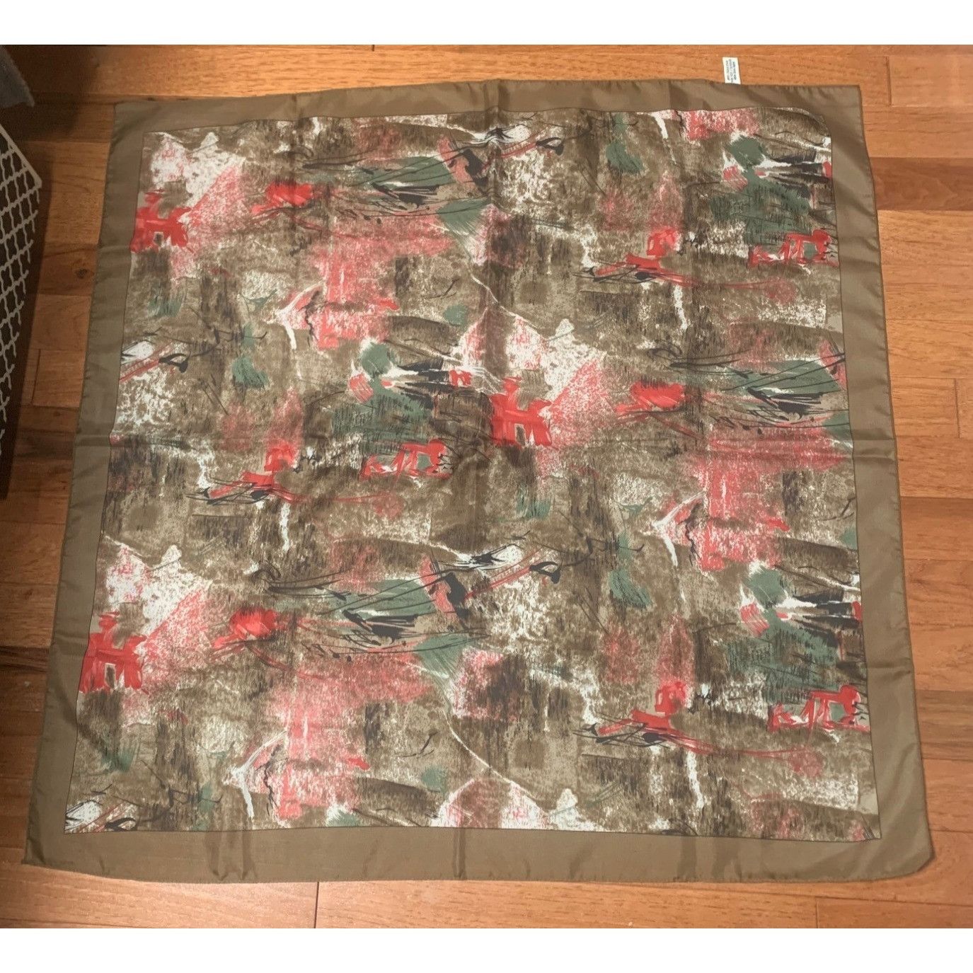 Vintage Vintage Abstract Floral Scarf Wall Art Polyester Made In Ita Size ONE SIZE - 6 Thumbnail