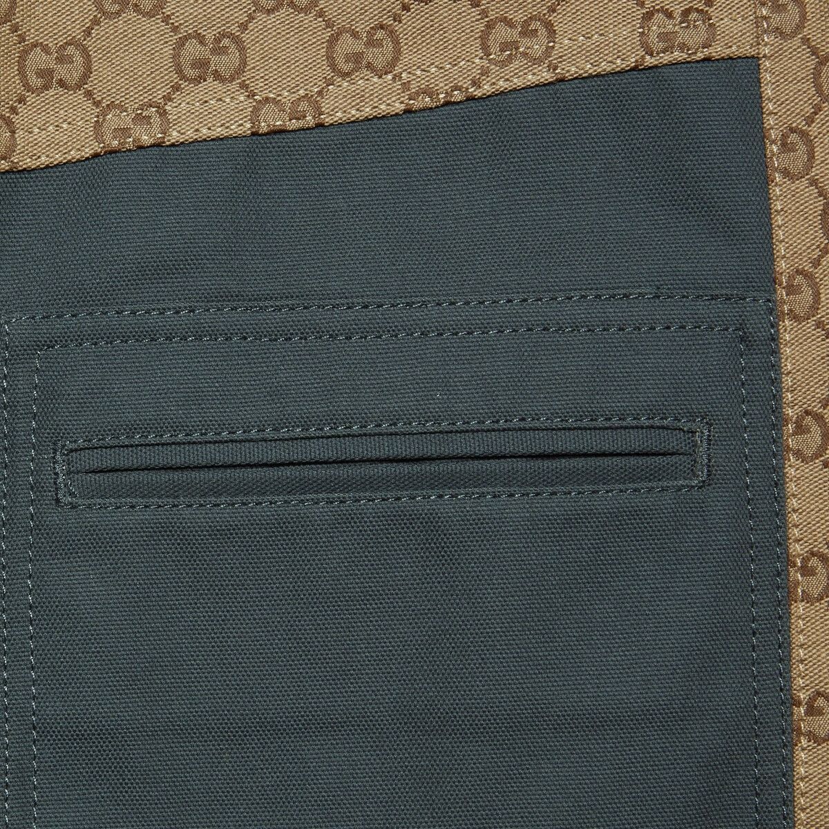 Gucci o1s1wg110125 Cotton Canvas Pant With GG Inserts Grey/Beige Size US 34 / EU 50 - 5 Thumbnail