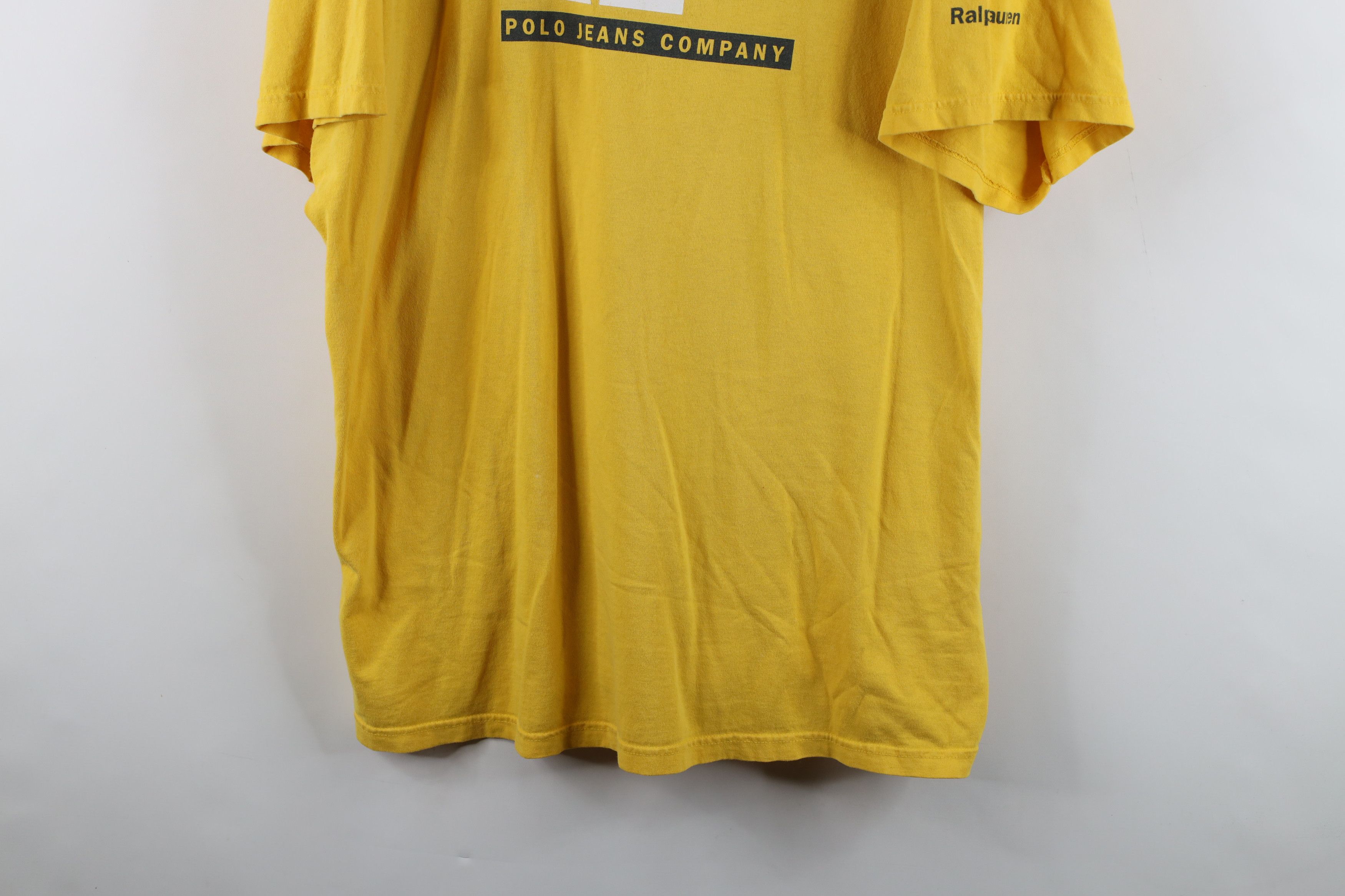 Ralph Lauren × Vintage Vintage 90s Ralph Lauren Spell Out Big Logo T-Shirt Yellow Size US XXL / EU 58 / 5 - 3 Thumbnail