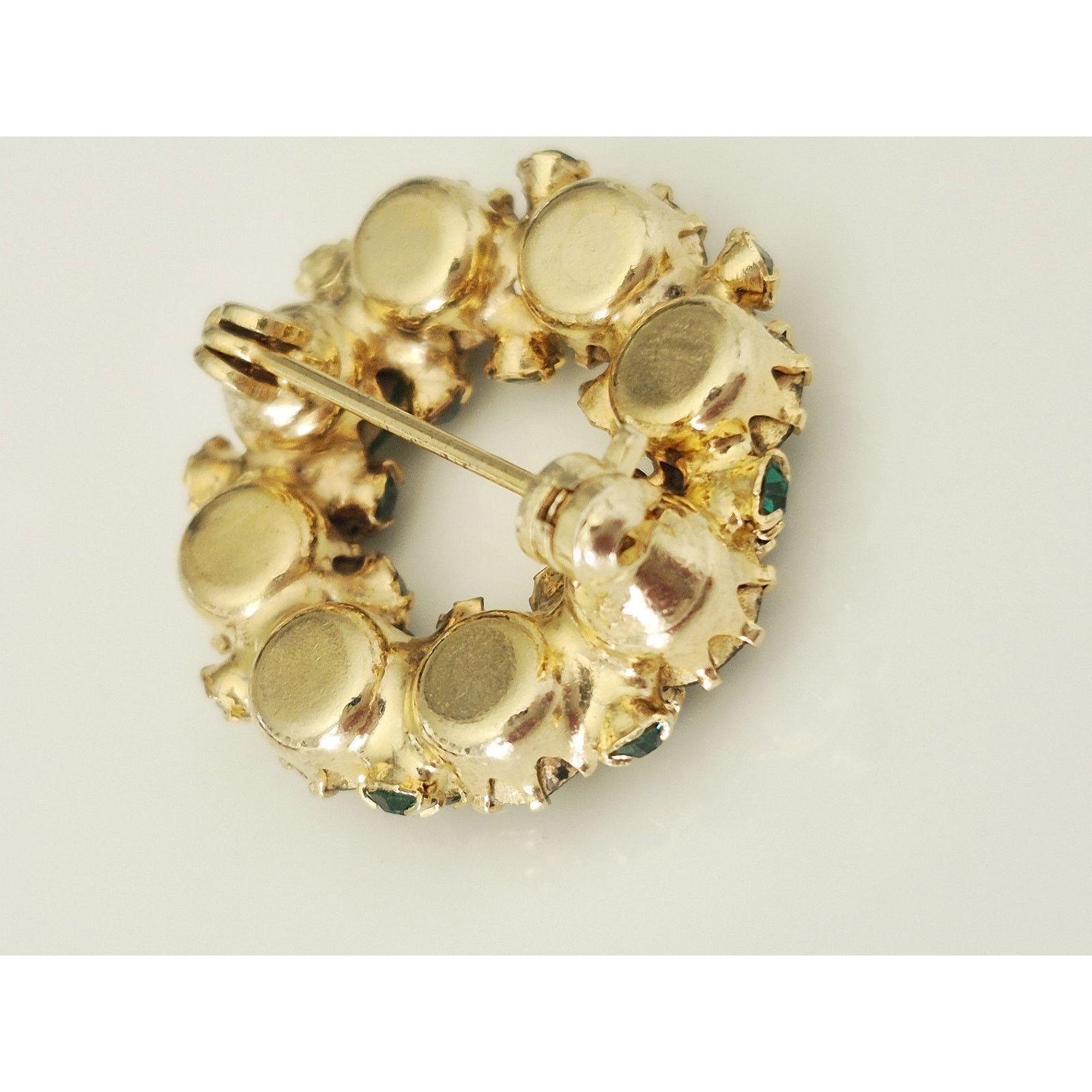 Other Vintage MCM Mini-Green Rhinestone Wreath Brooch Size ONE SIZE - 3 Thumbnail