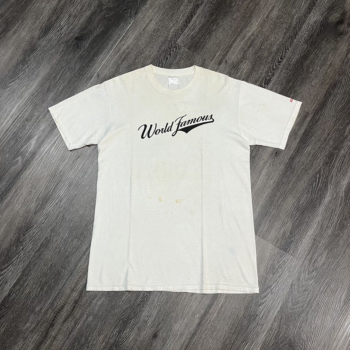 トップス 00s supreme world famous tee L Supreme × Vintage 2000s SUPREME World Famous Tee White | Grailed
