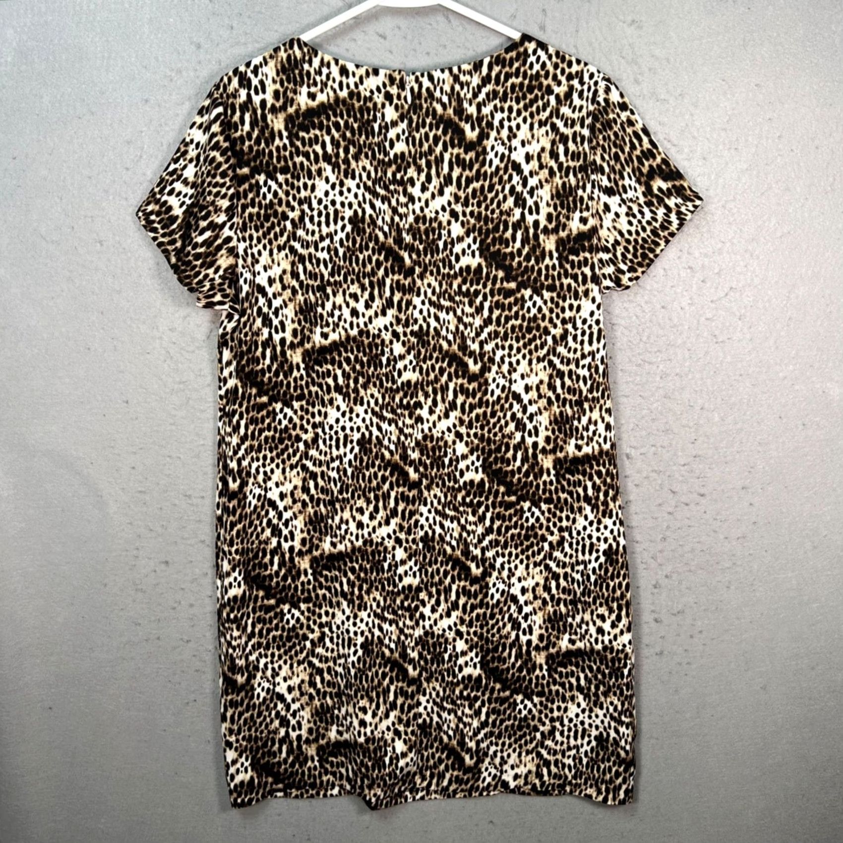 Rachel Zoe Rachel Zoe Leopard Print Short Sleeve Dress Womens 10 Multicolor Shift Summer Dress Mens? Size 32" / US 10 / IT 46 - 2 Thumbnail