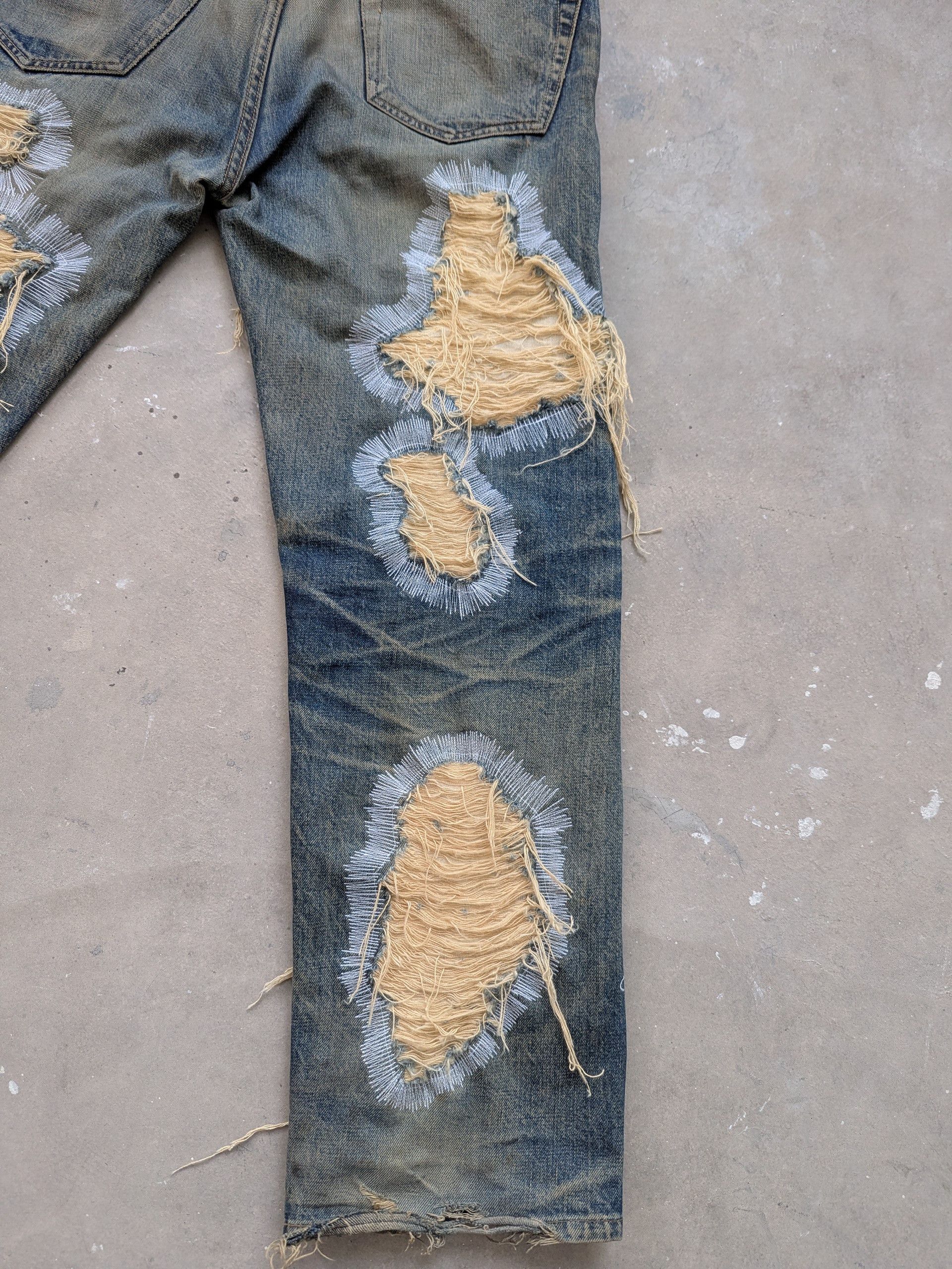 Sugar Cane × Vintage Vintage 90s Sugar Cane Selvedge Distressed Denim Size US 34 / EU 50 - 23 Thumbnail