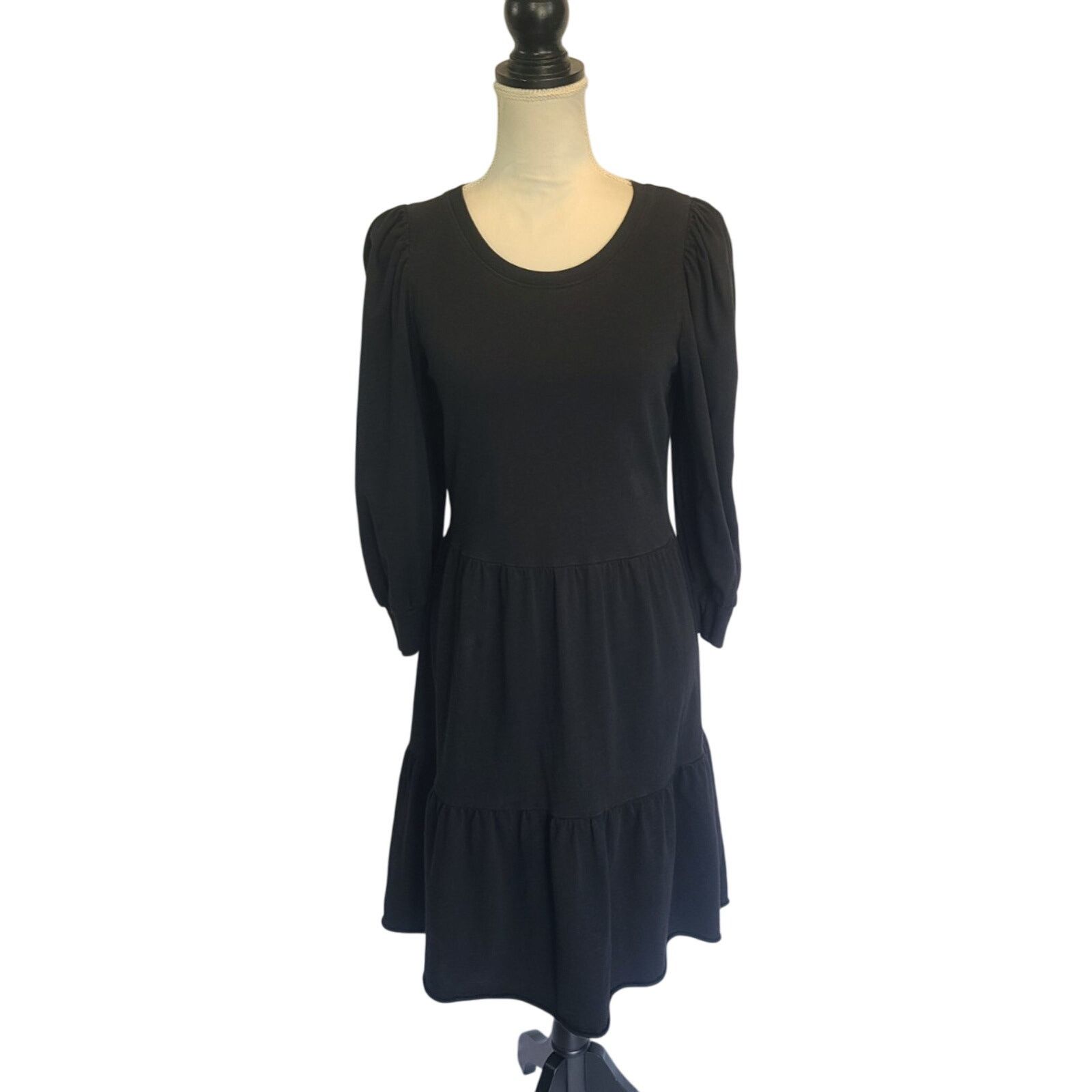 Nation LTD Nation LTD Bettina Black Tiered Dress Small Puff Sleeves Size S / US 4 / IT 40 - 3 Thumbnail