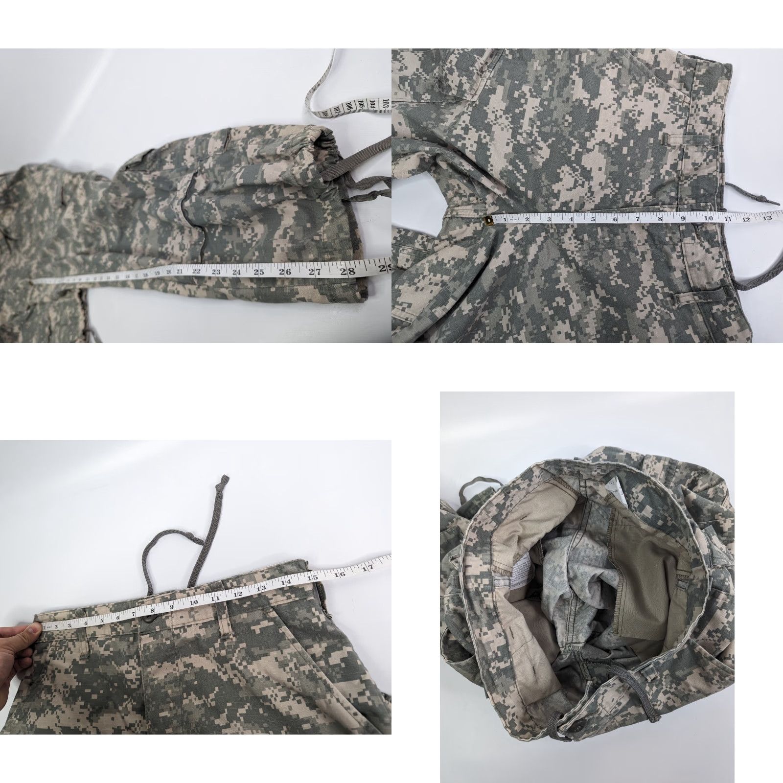 Vintage Army Combat Uniform Trousers Pants S Short Digital Camo Mens Navy Nylon Cotton Inseam 28" US Military SP M100-05-D-0427 Size US 29 - 8 Thumbnail