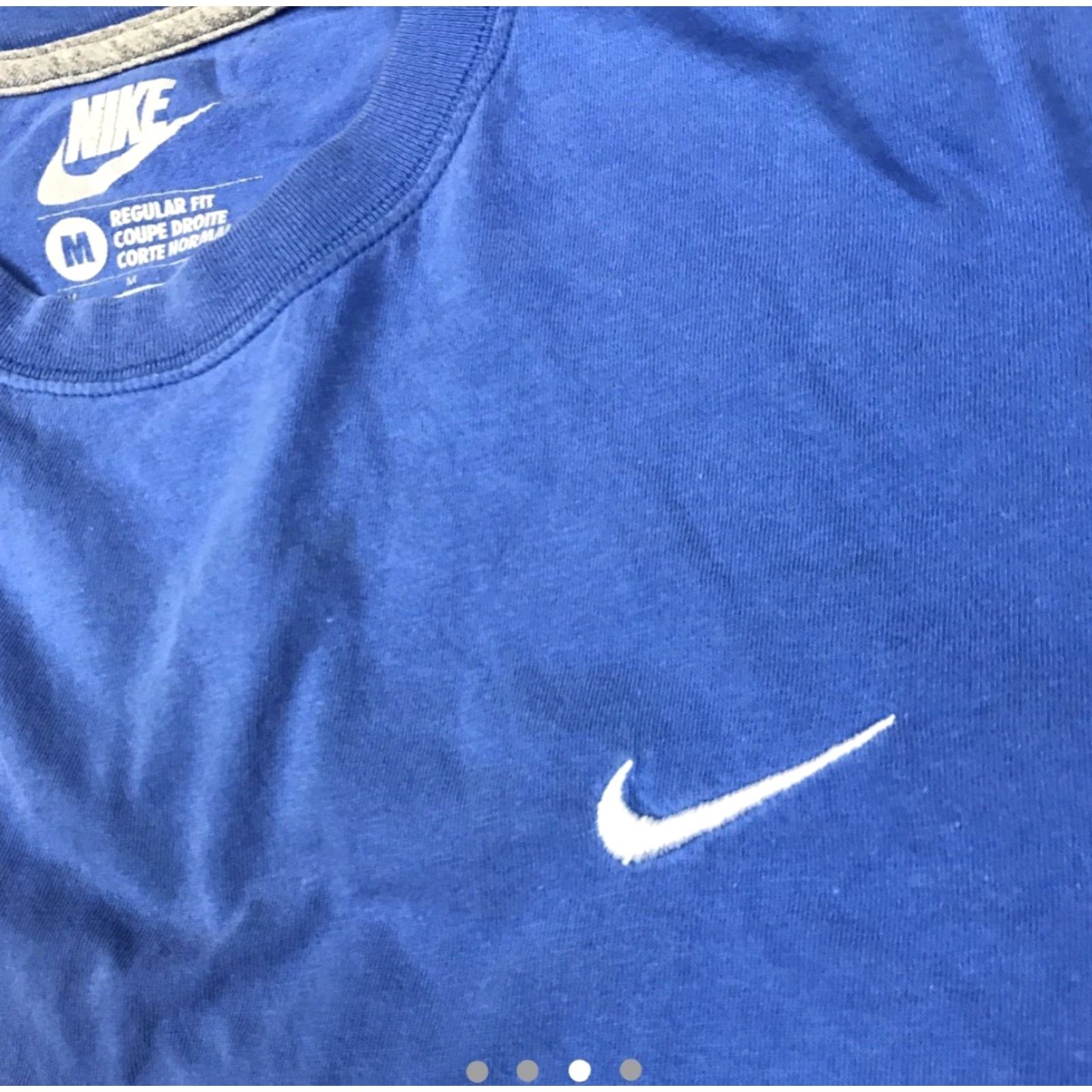 Nike Nike Shirt Mens M Blue White Logo Embroidered Swoosh Check Workout Tshirt Size US M / EU 48-50 / 2 - 3 Thumbnail