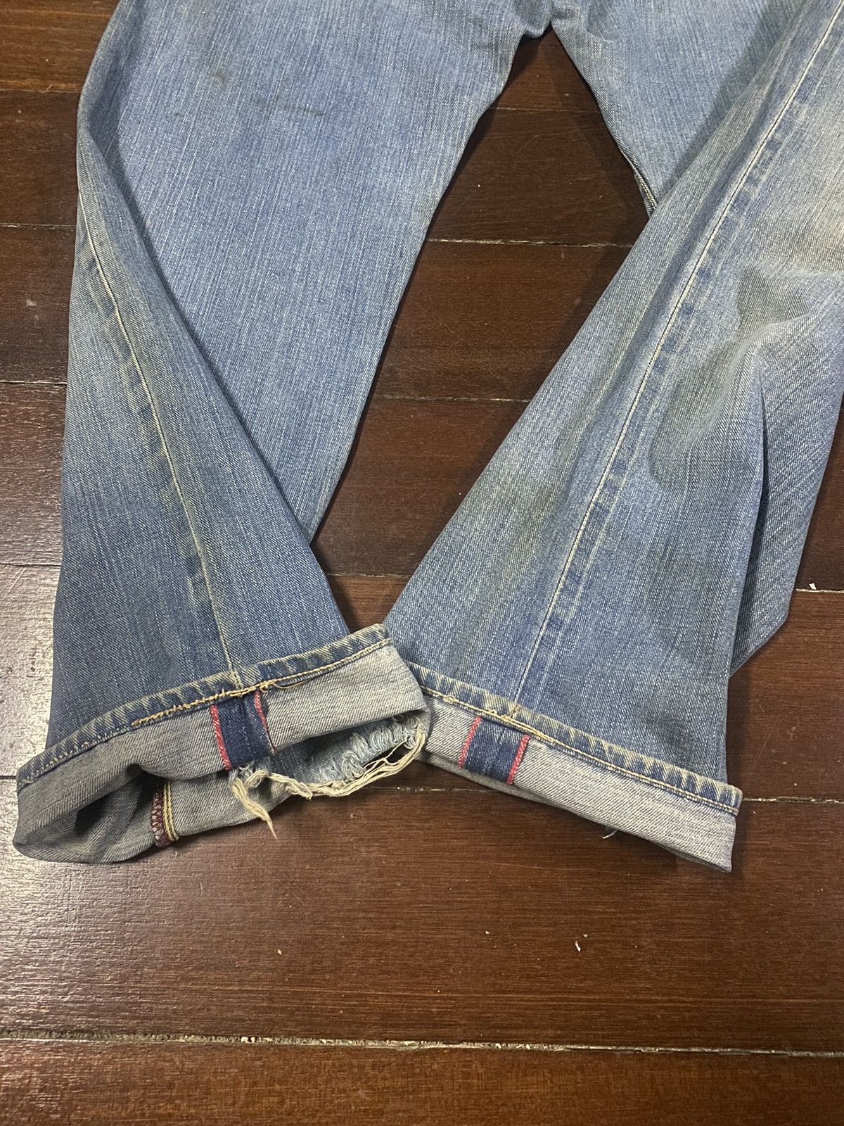 Blue Blue Japan × Japanese Brand × Vintage FIRE 🔥 Vintage HR Market Blue Blue selvedge distressed B-1 Size US 34 / EU 50 - 16 Thumbnail
