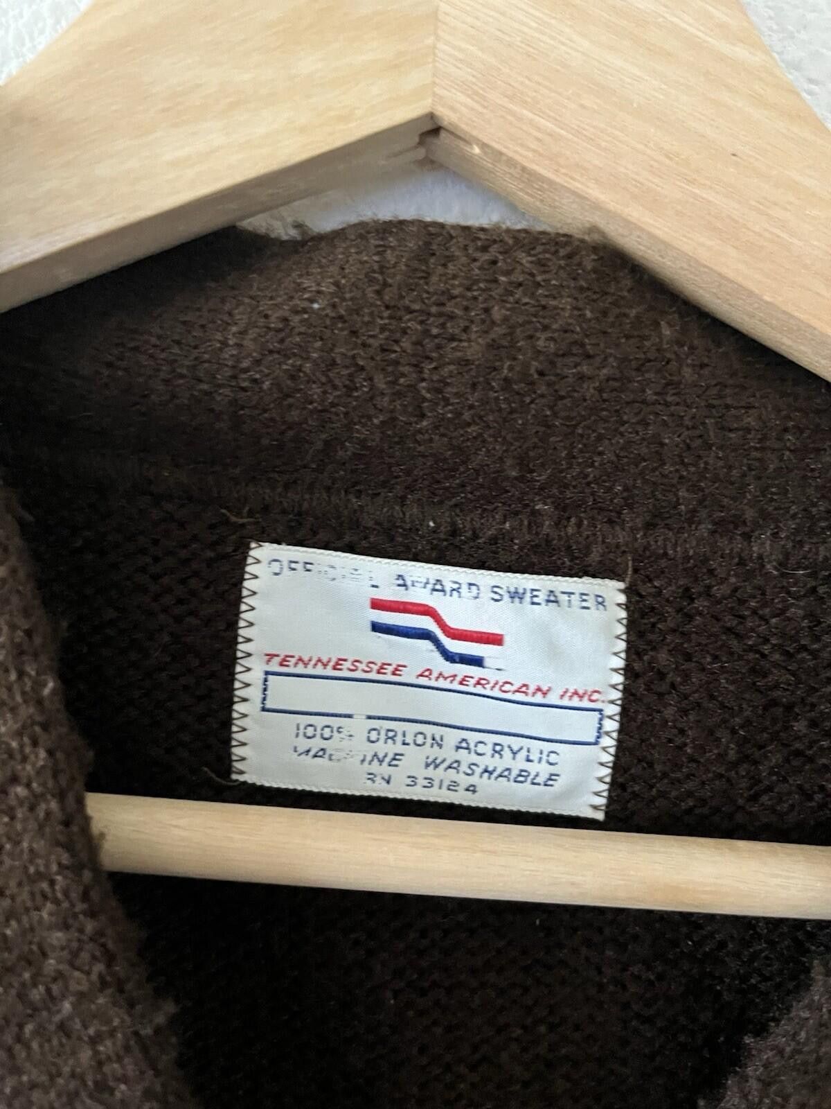 Other Vintage Tex-Anns Varsity Letterman Cardigan Sweater Brown Size M / US 6-8 / IT 42-44 - 3 Thumbnail