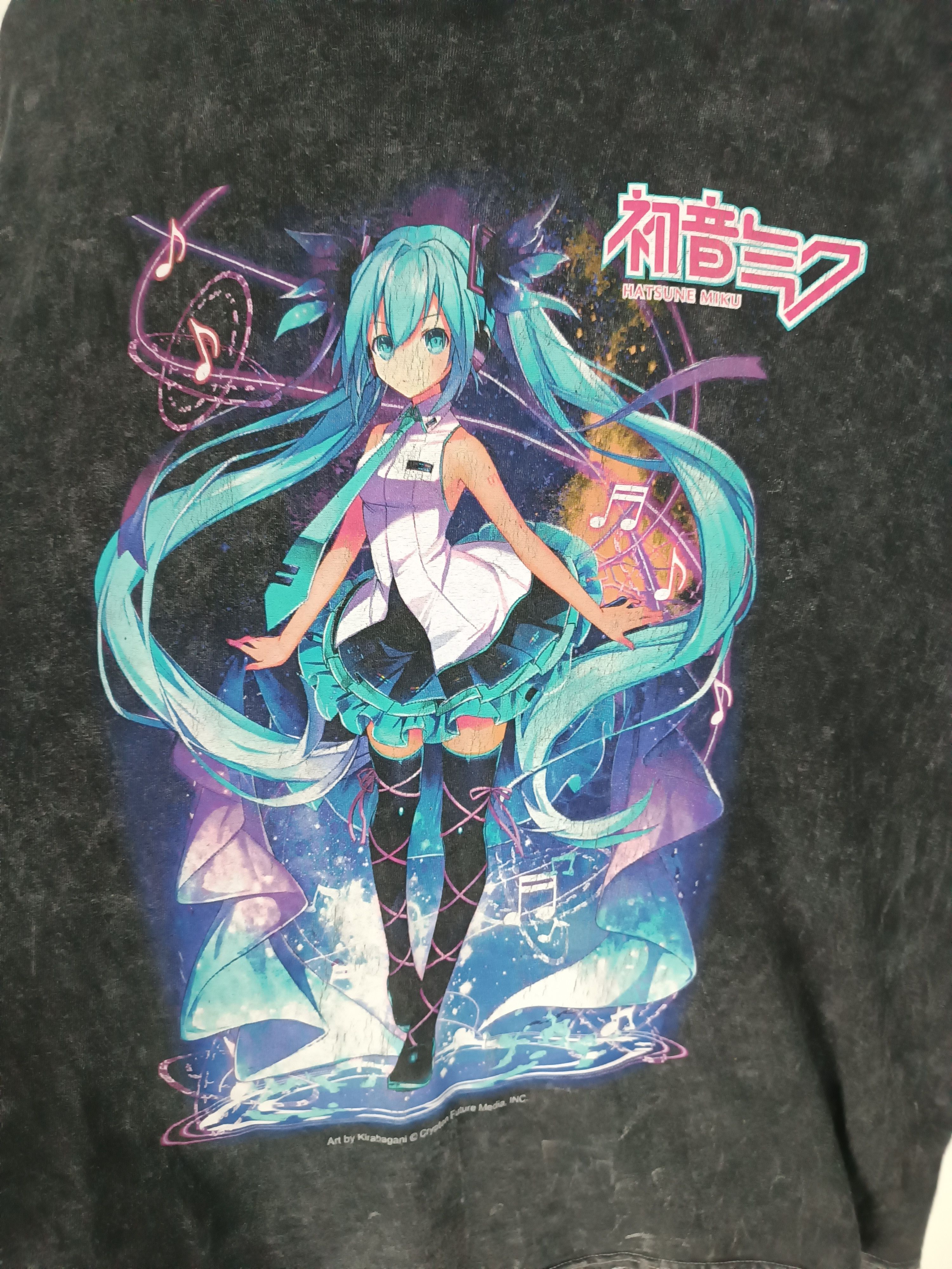 Anime VINTAGE HATSUNE MIKU VOCALOID WAIFU CUTE CV01 FADED TEE Size US L / EU 52-54 / 3 - 9 Thumbnail
