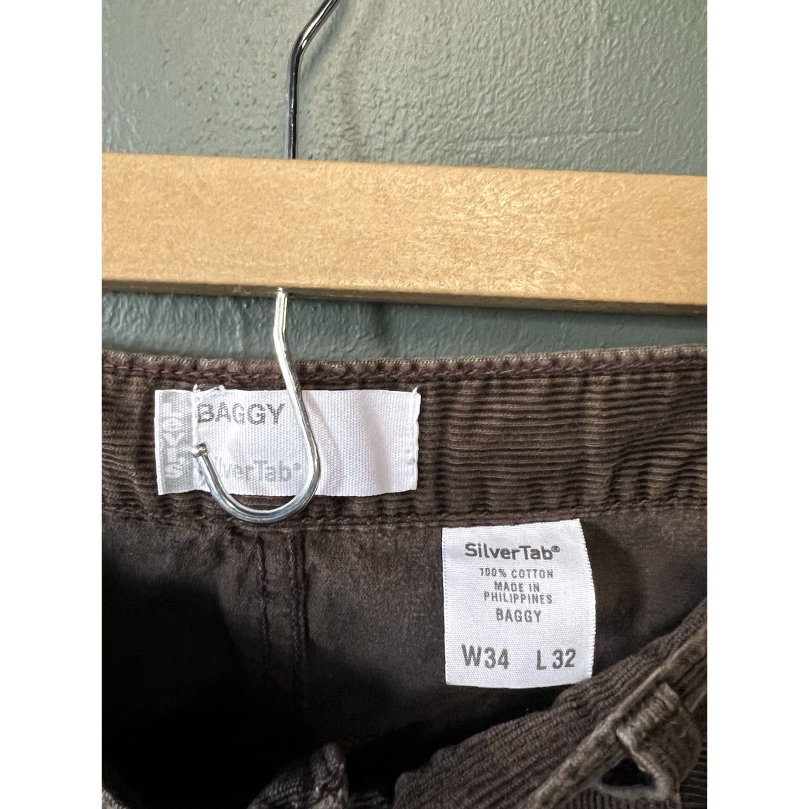 Levi's VINTAGE Levi's Silvertab Corduroy Pant Men 34x32 Brown Straight Levis Silvertab 90s Mens Pants Size US 34 / EU 50 - 3 Thumbnail
